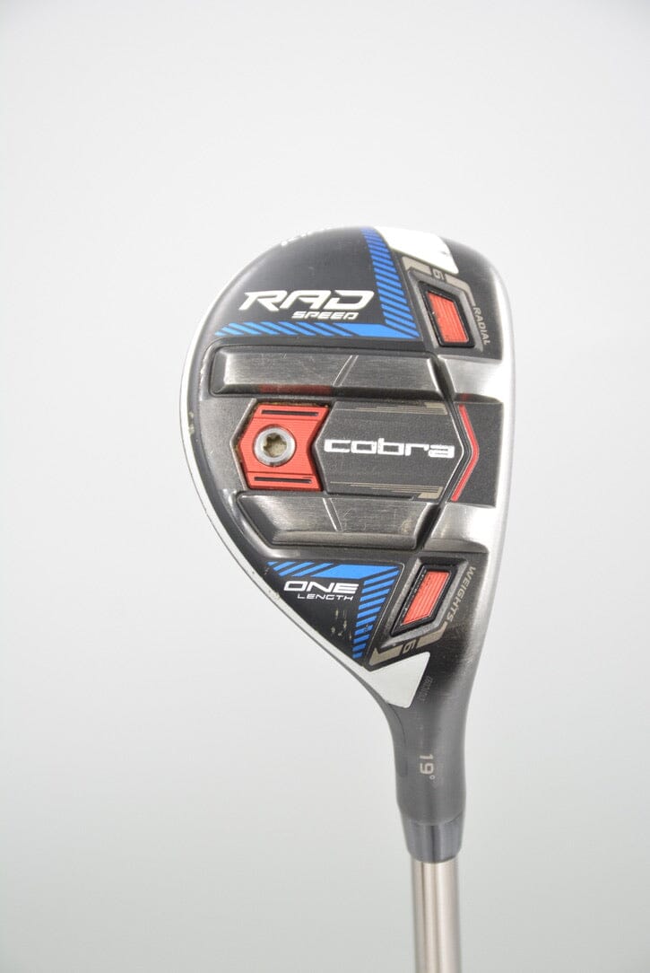 Cobra Radspeed One Length Red/Blue/Gloss Black 3 Hybrid R Flex Golf Clubs GolfRoots