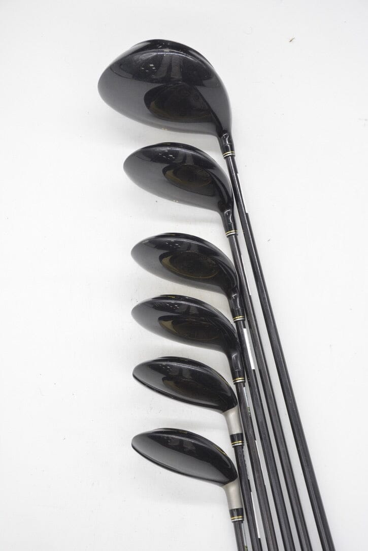 XXIO Prime 9 D, 3W, 5W, 7W, 5H, 6H Wood Set R Flex Golf Clubs GolfRoots