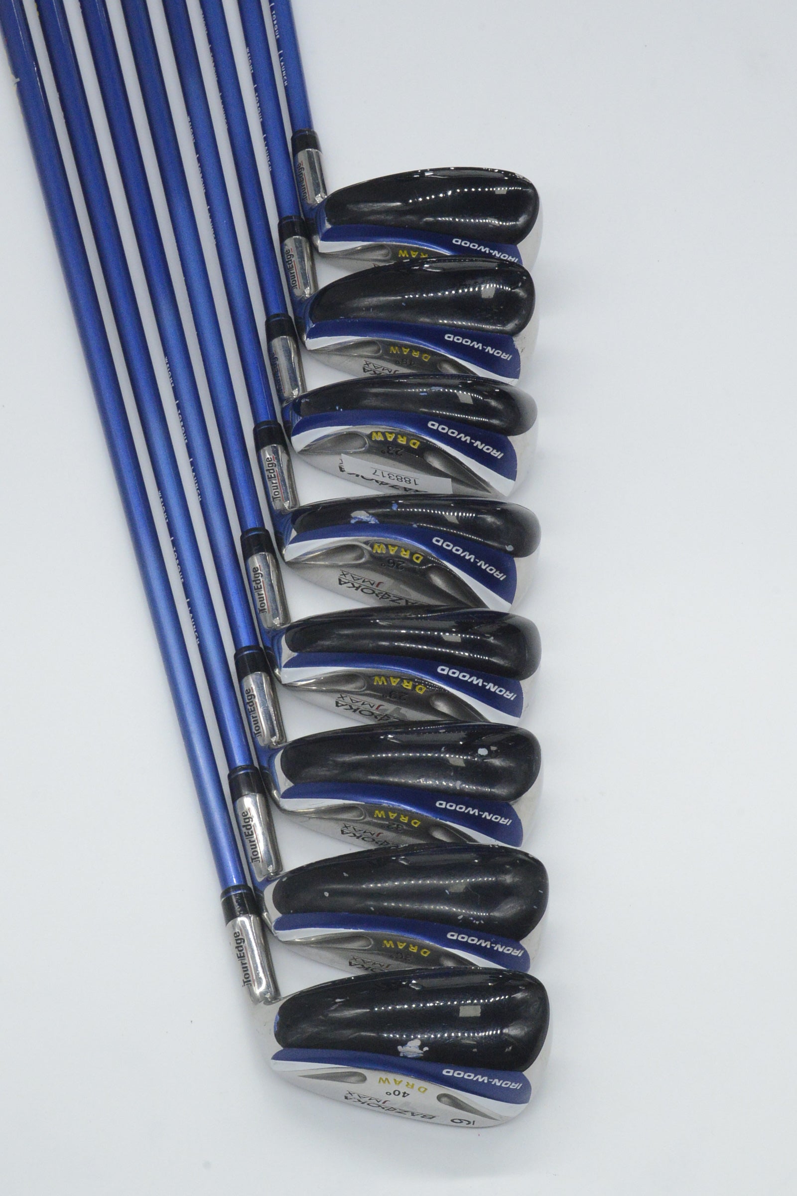 Tour Edge Bazooka JMAX Iron-Wood Draw 4-PW, SW Iron Set SR Flex -0.25"