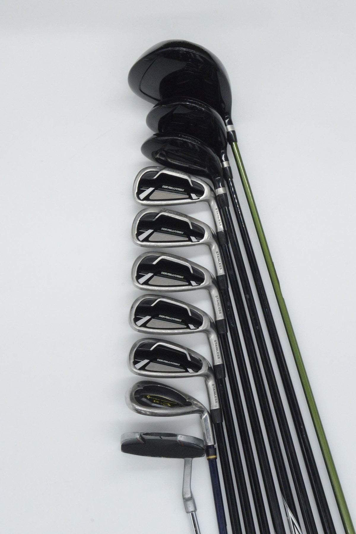 *Dented* MaxFli Revolution Black Mixed Full Set SR Flex Std Length Golf Clubs GolfRoots
