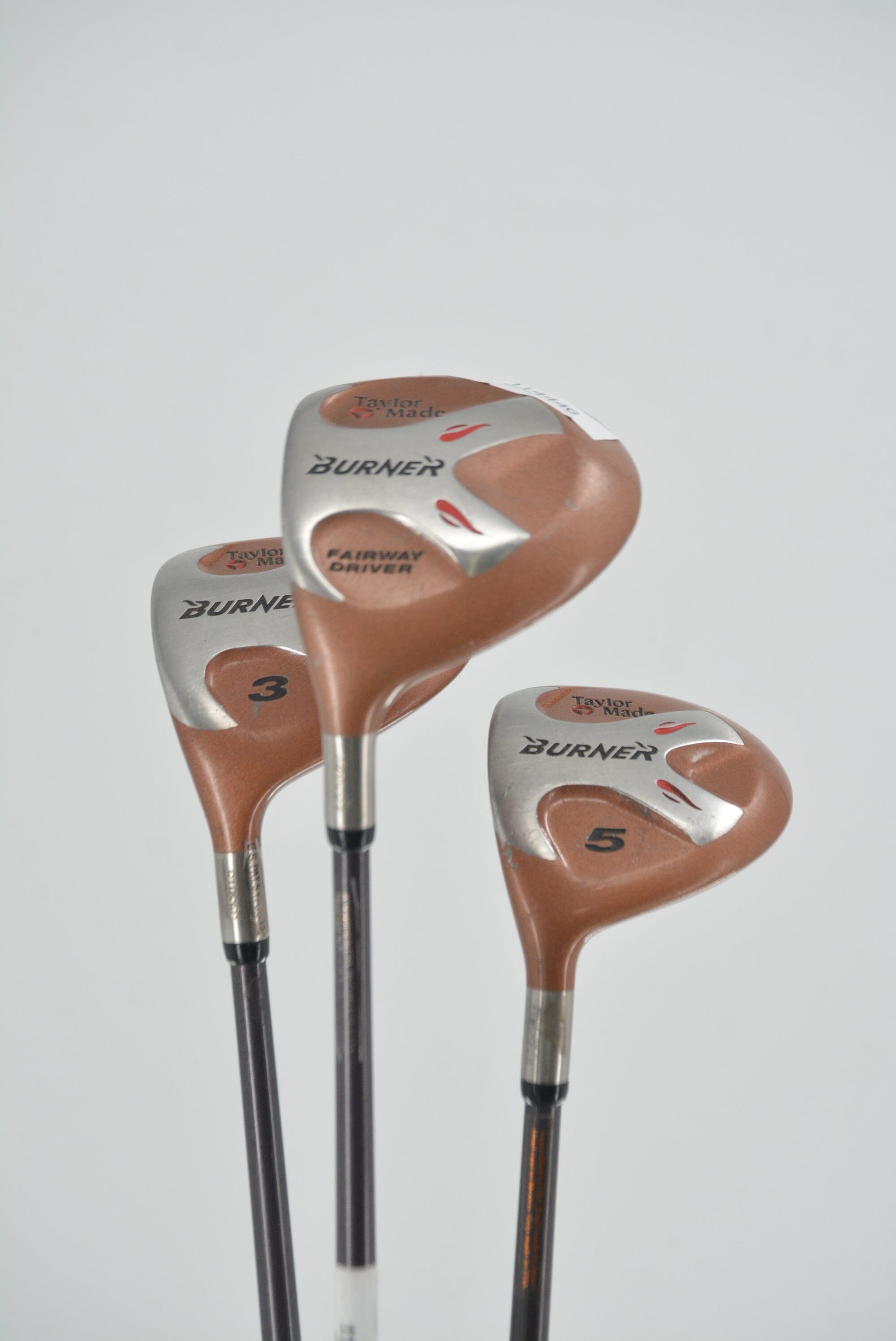 Lefty TaylorMade Burner Bubble D, 3W, 5W Wood Set S Flex Golf Clubs GolfRoots