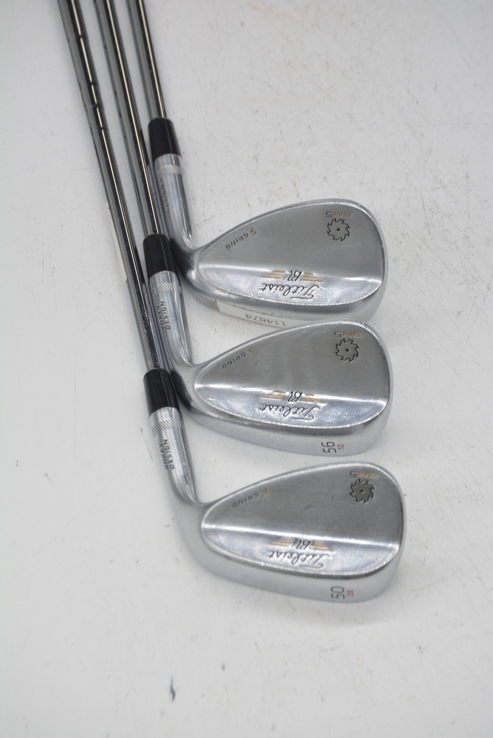 Titleist Vokey SM5 Tour Chrome 50, 56, 60 Degree Wedge Set S Flex Golf Clubs GolfRoots
