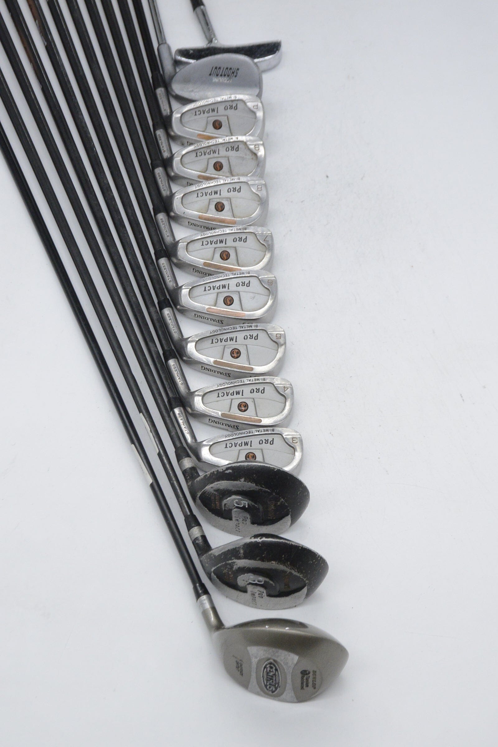 Spalding Pro Impact Mixed Full Set S Flex -0.25" Golf Clubs GolfRoots