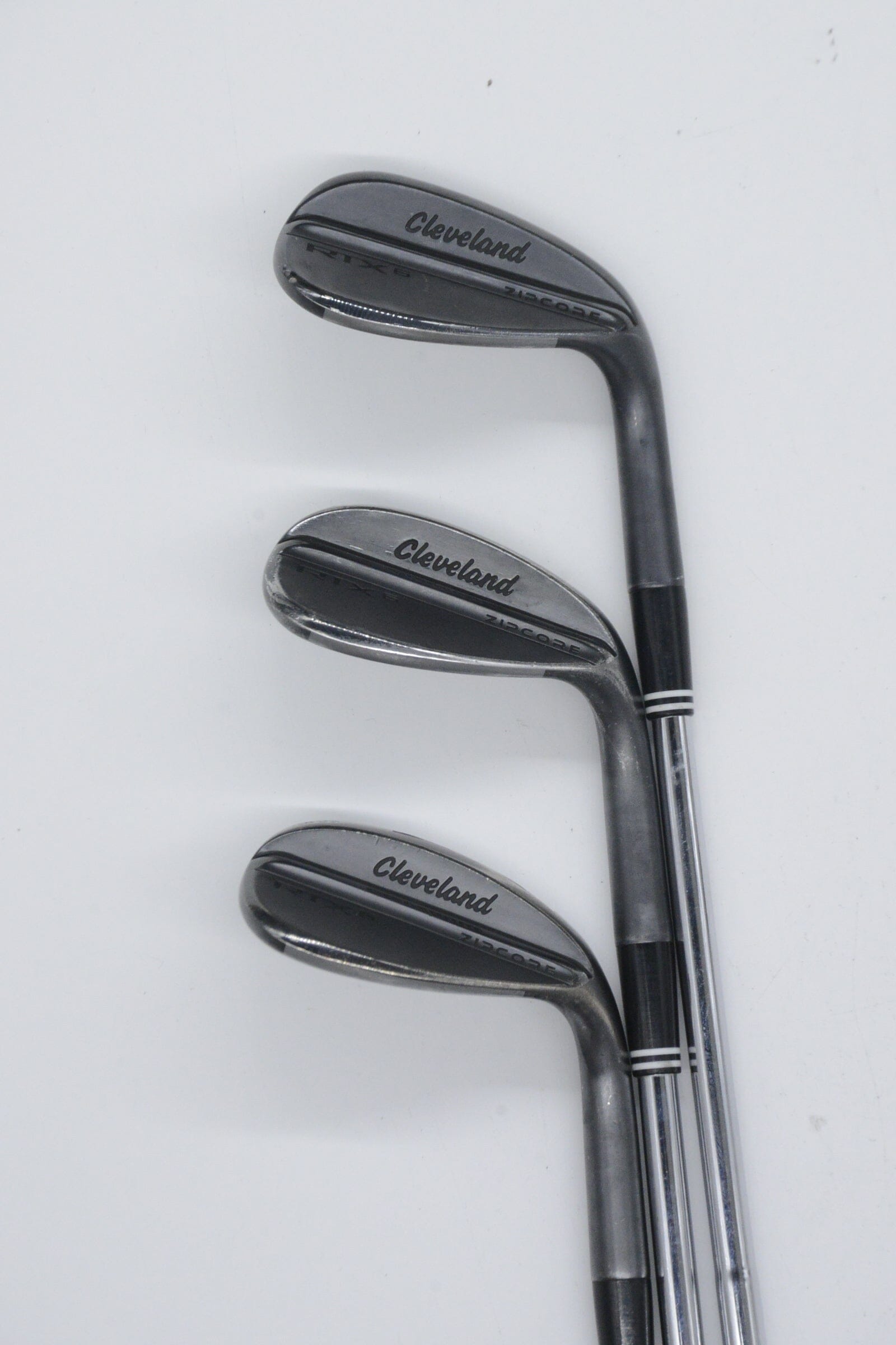 Cleveland RTX 6 ZipCore Black Satin 50, 54, 58 Degree Wedge Set S Flex Golf Clubs GolfRoots