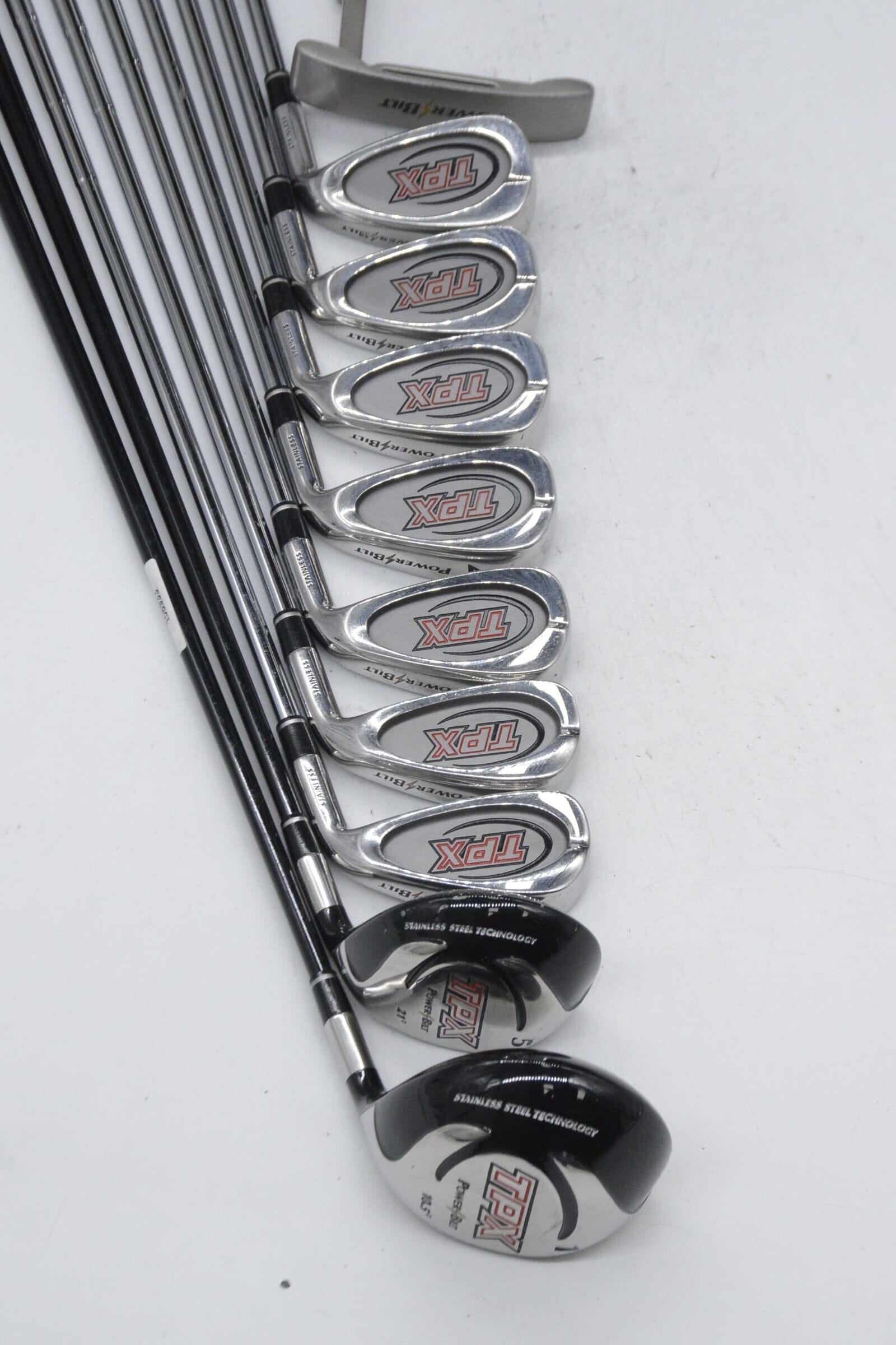 PowerBilt TPX Mixed Full Set R Flex -0.5" Golf Clubs GolfRoots