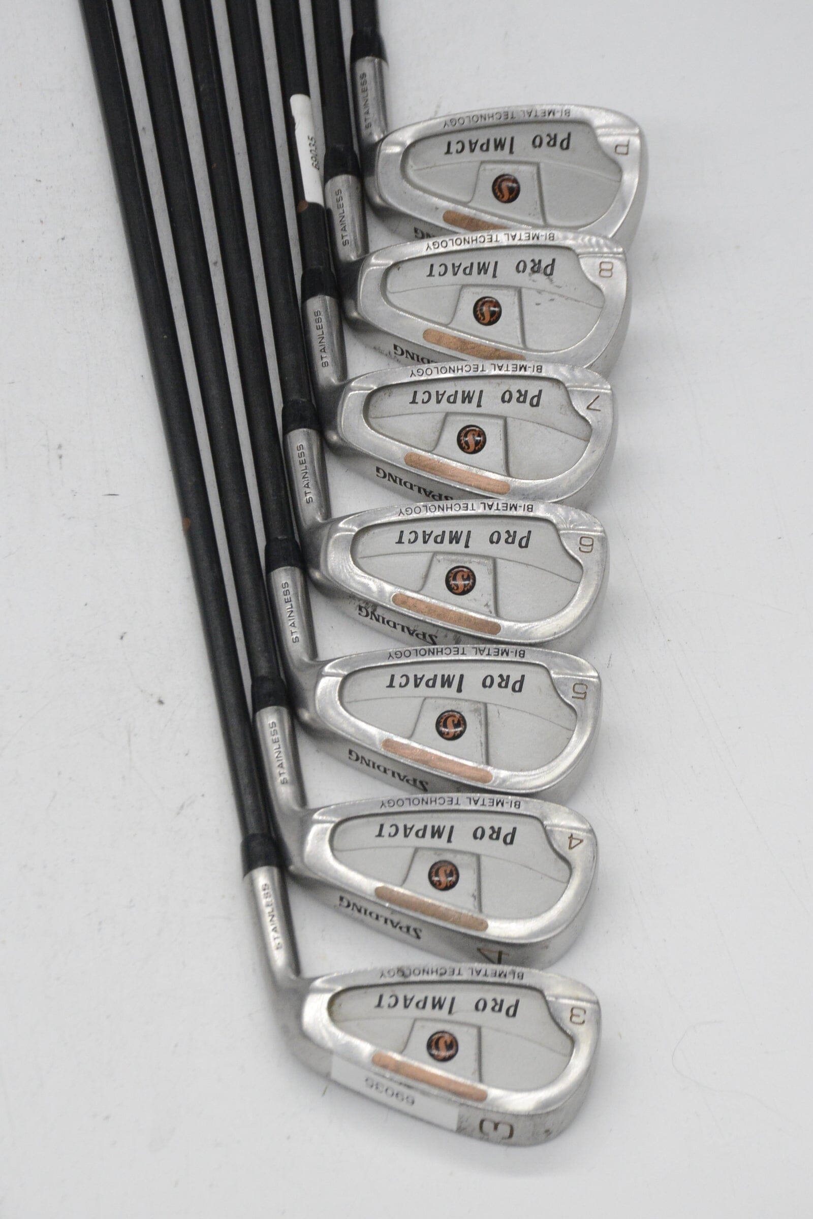 Spalding Pro Impact 3-8, PW Iron Set S Flex -0.25" Golf Clubs GolfRoots