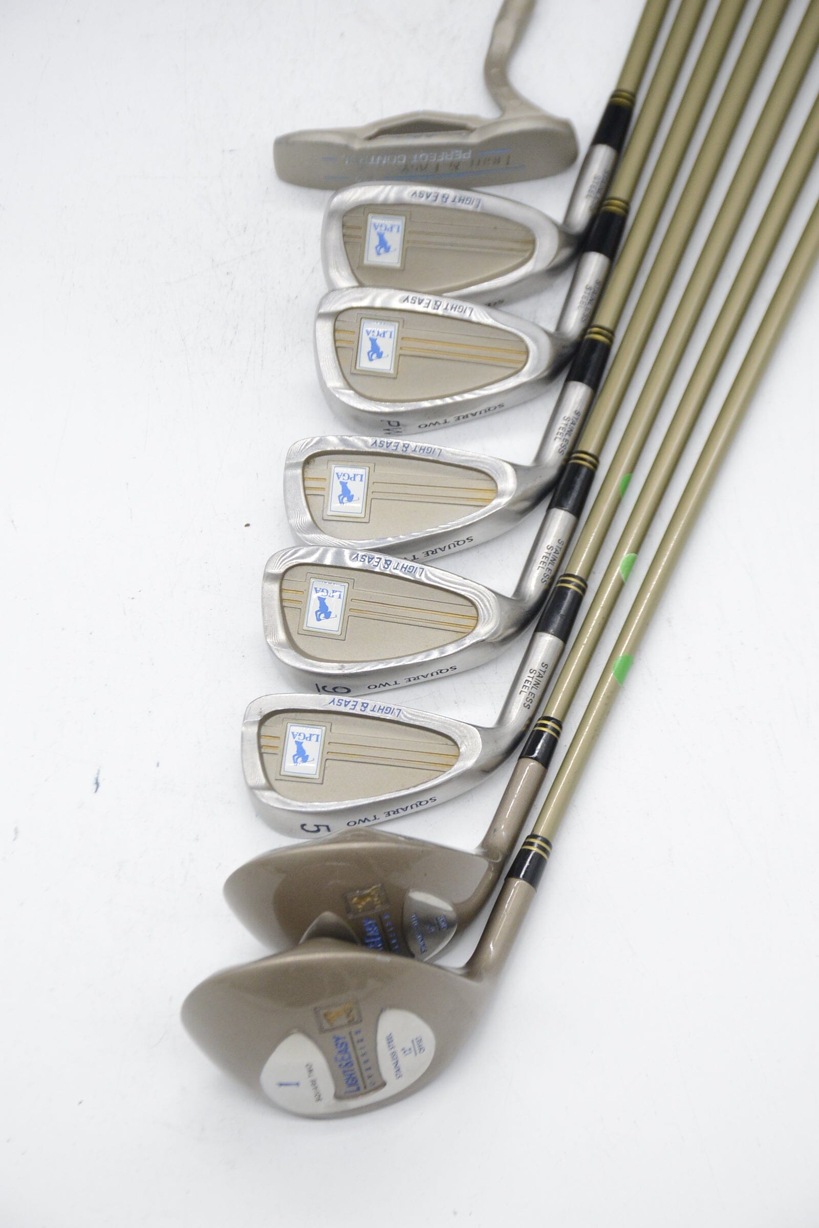 Women's Lefty Square Two Light & Easy Mixed Full Set W Flex -1" Golf Clubs GolfRoots