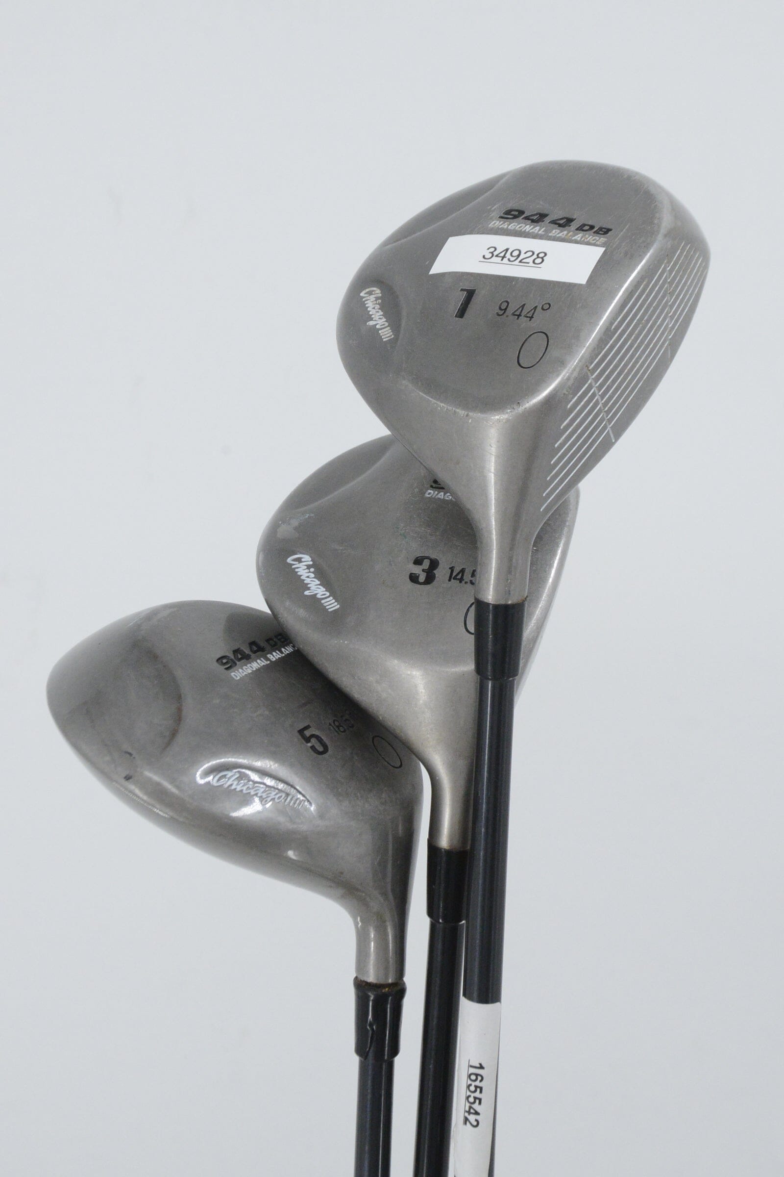 Chicago 944 DB D, 3W, 5W Wood Set R Flex Golf Clubs GolfRoots