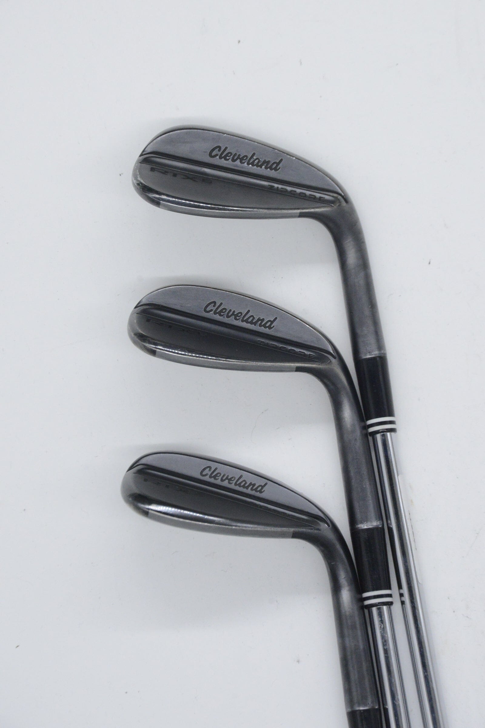 Cleveland RTX 6 ZipCore Black Satin 50, 56, 60 Degree Wedge Set S Flex