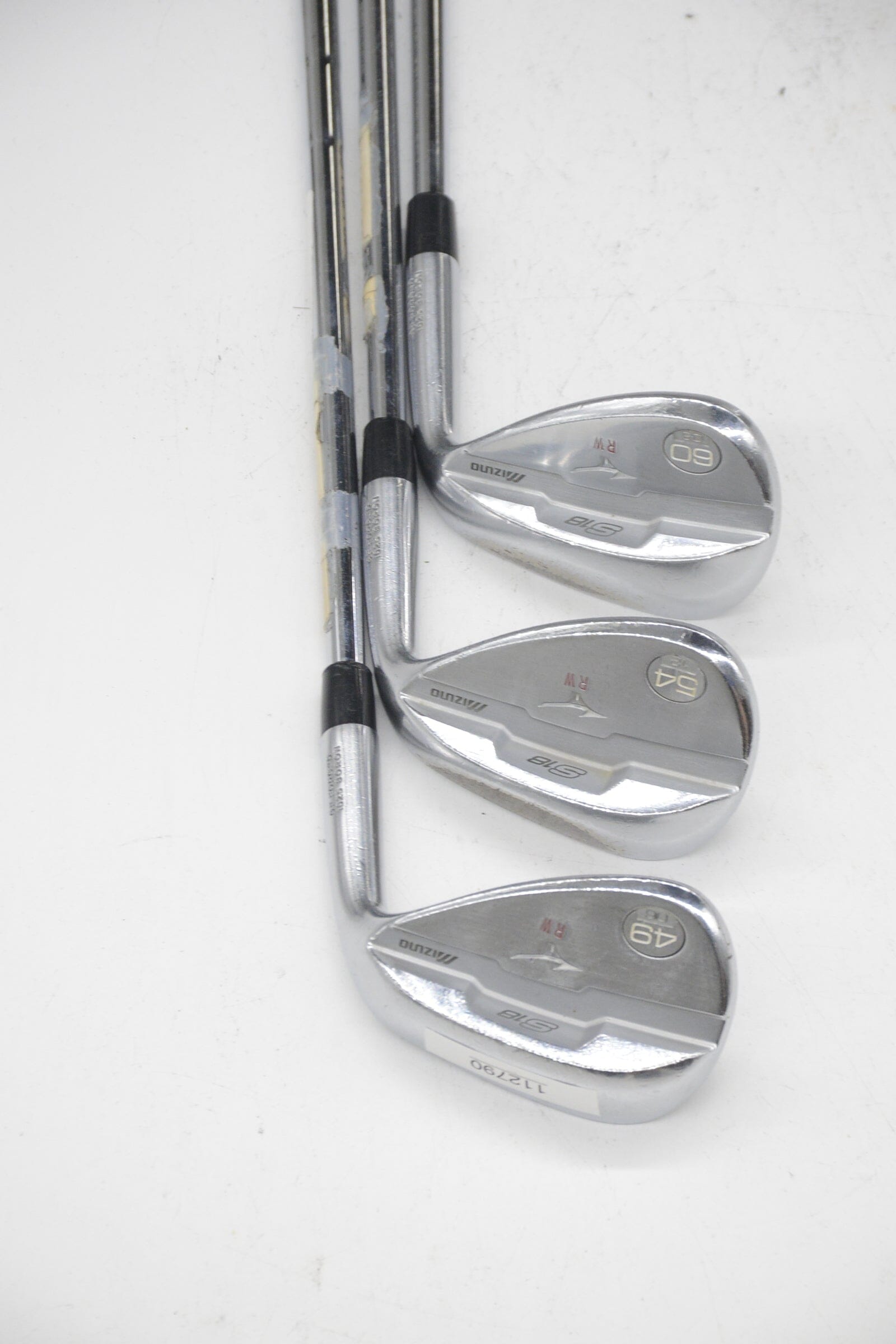 Mizuno S18 White Satin 49, 54, 60 Degree Wedge Set S Flex Golf Clubs GolfRoots
