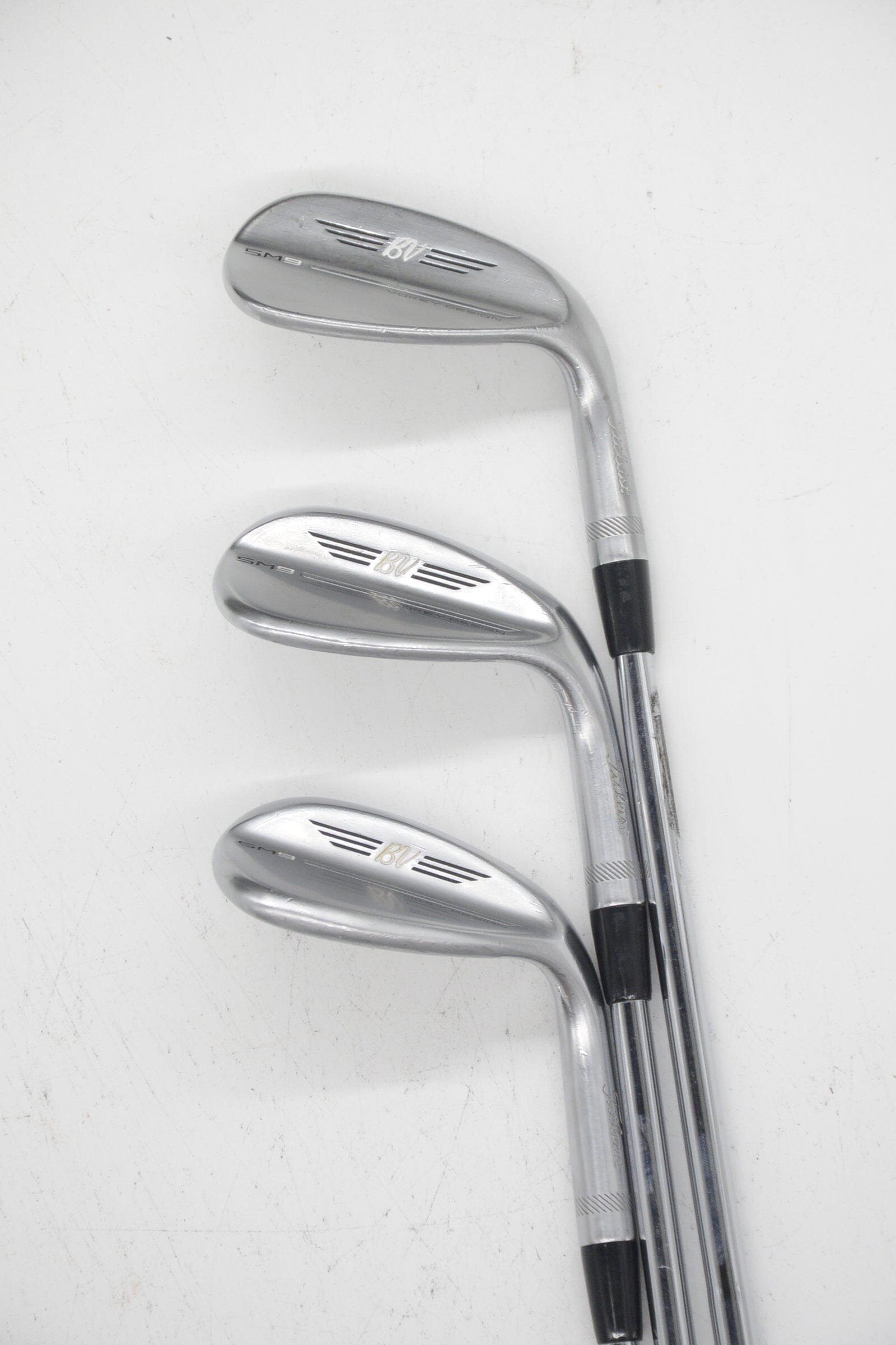 Titleist Vokey SM9 Tour Chrome 52, 56, 60 Degree Wedge Set S Flex Golf Clubs GolfRoots
