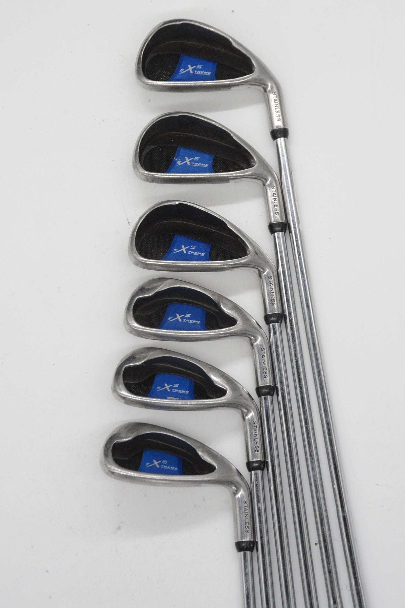 Extreme 5 Stainless 5-PW Iron Set S Flex -2.75" Golf Clubs GolfRoots