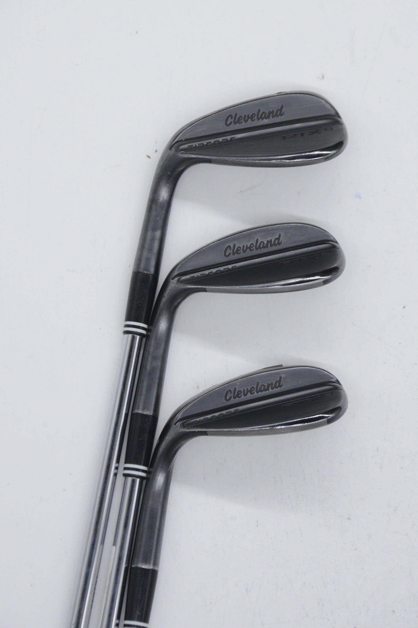 Lefty Cleveland RTX 6 ZipCore Black Satin 50, 54, 60 Degree Wedge Set S Flex Golf Clubs GolfRoots