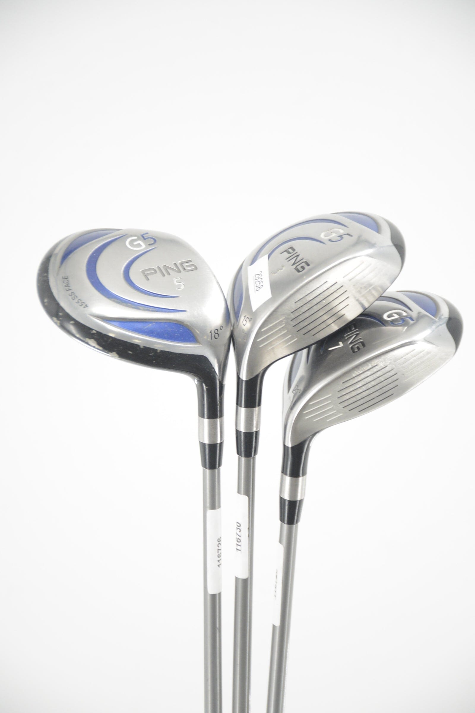 Ping G5 3W, 5W, 7W Wood Set R Flex Golf Clubs GolfRoots