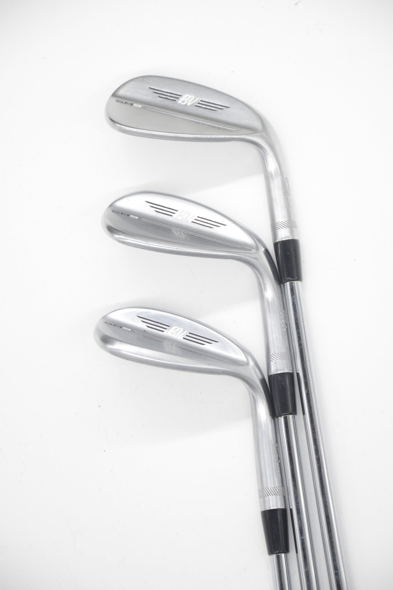 Titleist Vokey SM9 Tour Chrome 52, 56, 60 Degree Wedge Set S Flex Golf Clubs GolfRoots