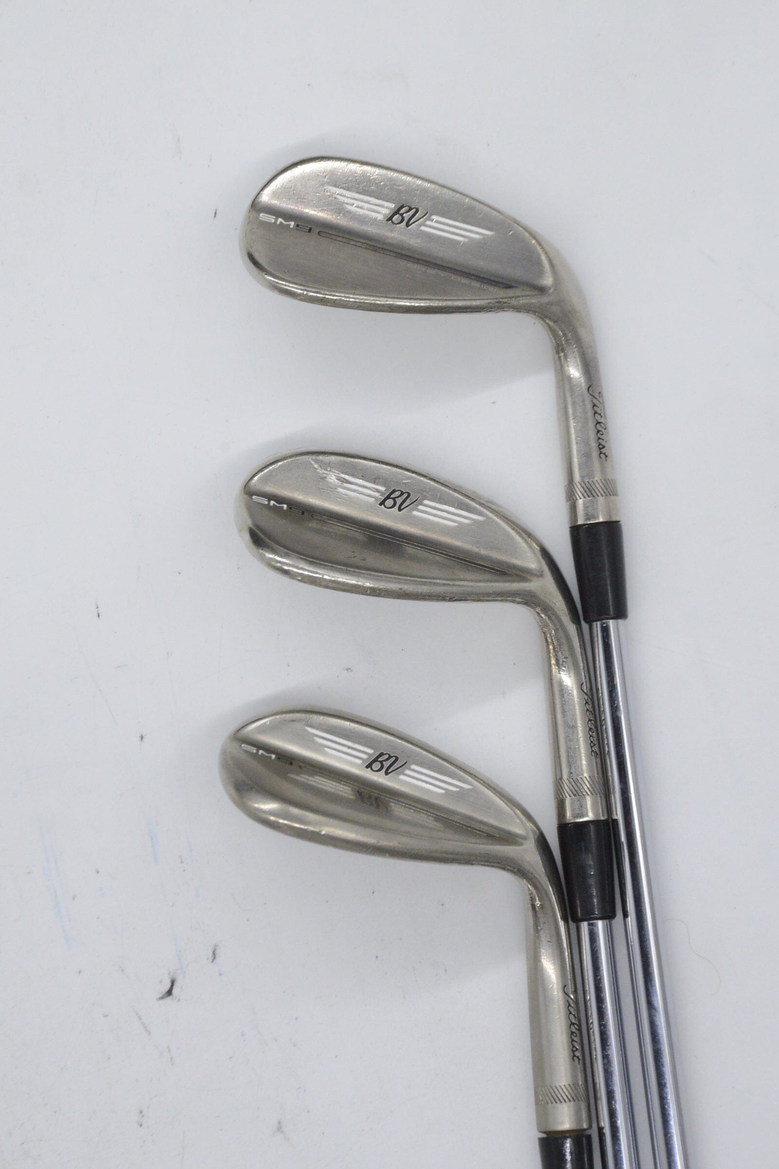 Titleist Vokey SM9 Brushed Steel 50, 54, 60 Degree Wedge Set S Flex Golf Clubs GolfRoots