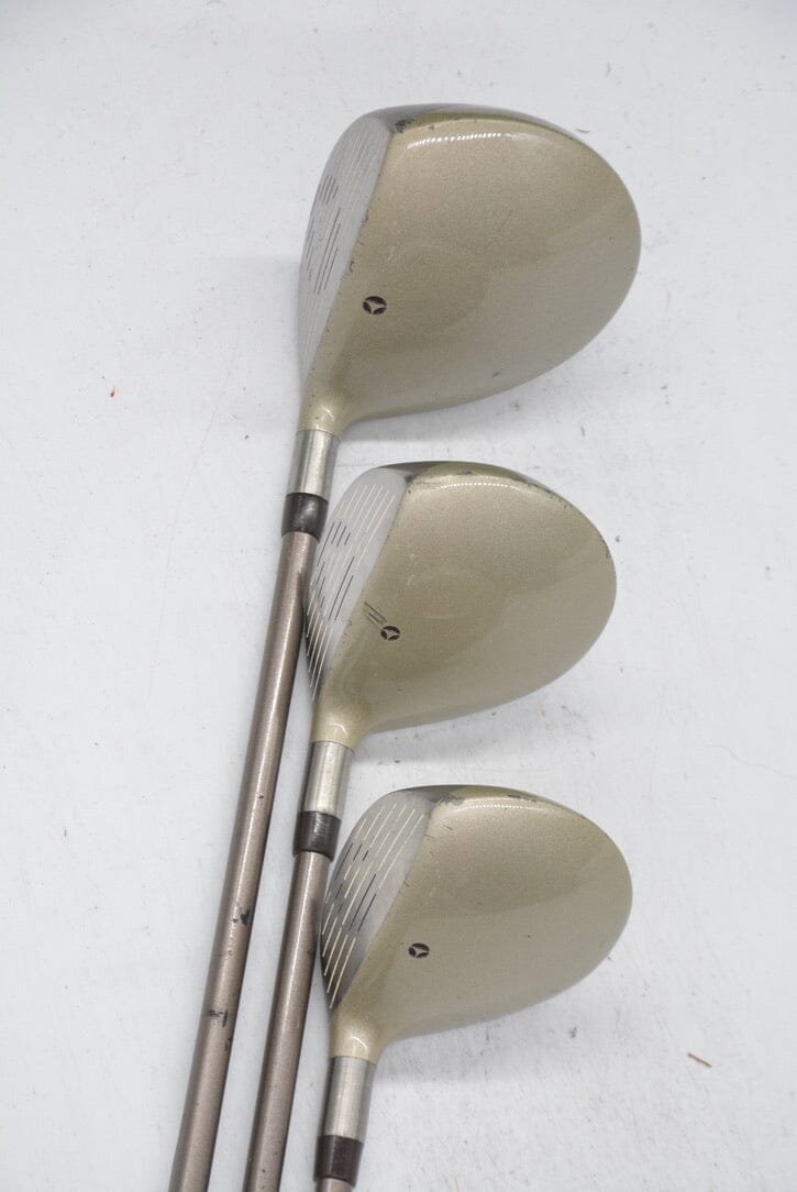 Women's TaylorMade Titanium Bubble 2 D, 3W, 5W Wood Set W Flex Golf Clubs GolfRoots 