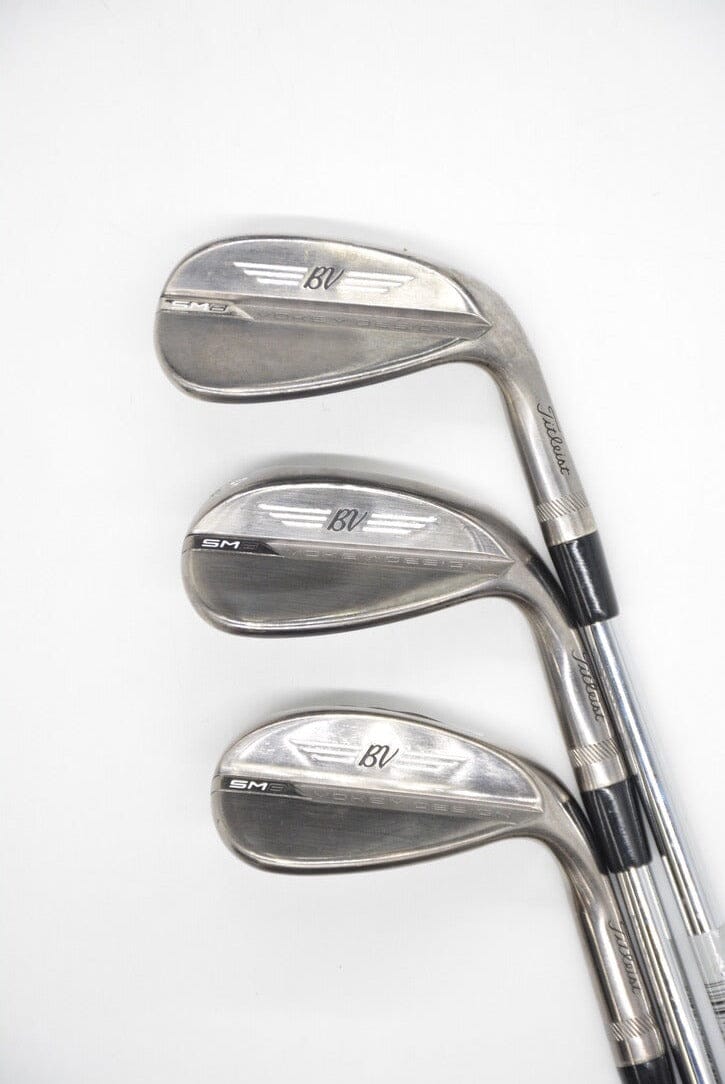 Titleist Vokey SM8 Brushed Steel D Grind 50, 54, 58 Degrees Wedge Set