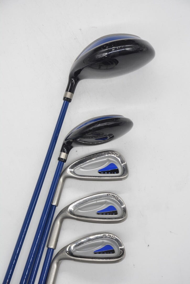 Junior Lefty Ping Moxie (missing 7 iron & putter) Mixed Full Set Junior Flex 33.5" Golf Clubs GolfRoots 