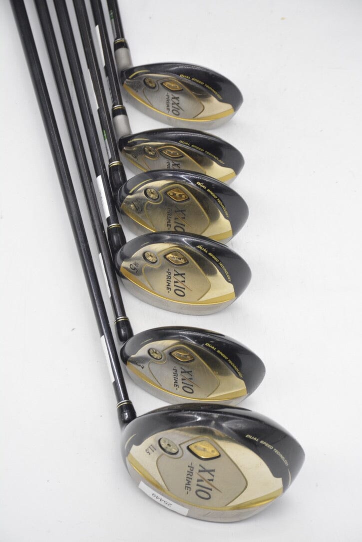 XXIO Prime 9 D, 3W, 5W, 7W, 5H, 6H Wood Set R Flex Golf Clubs GolfRoots 