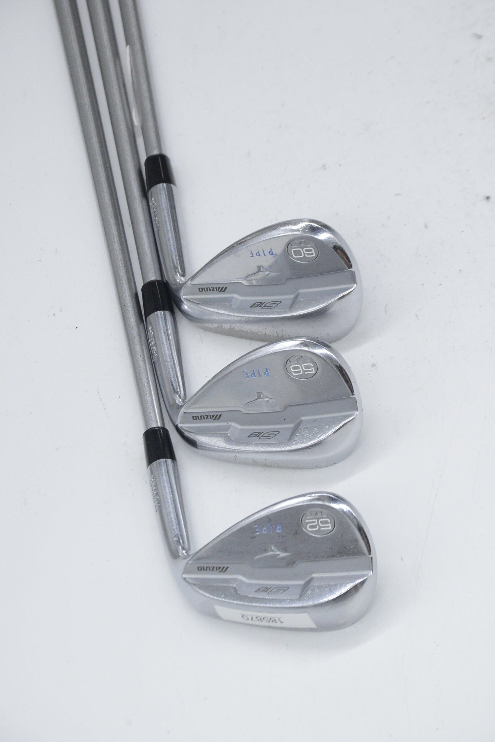 Mizuno S18 White Satin 52, 56, 60 Degree Wedge Set S Flex Golf Clubs GolfRoots 