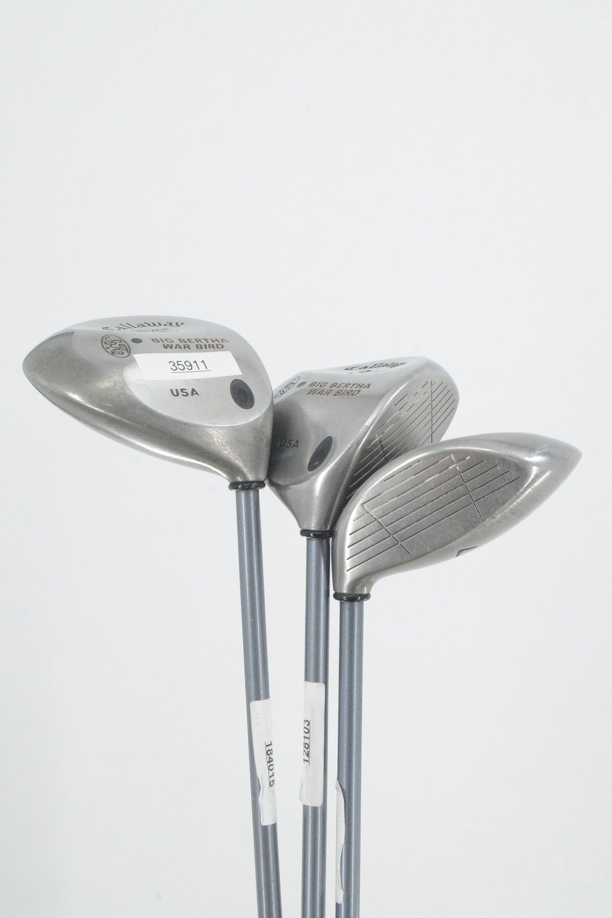 Callaway Big Bertha War Bird D, 3W, 5W Wood Set S Flex Golf Clubs GolfRoots 