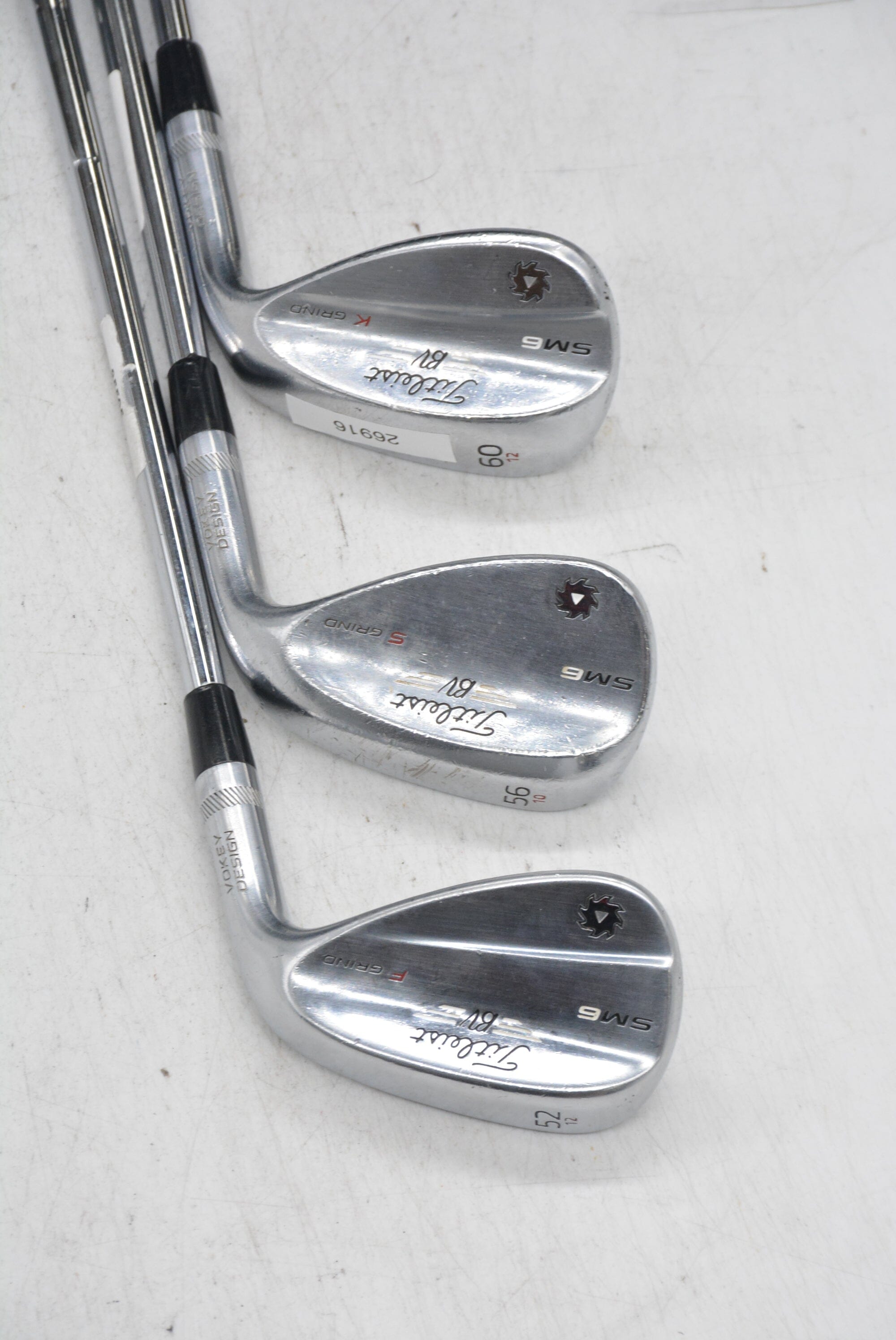 Titleist Vokey SM6 Tour Chrome 52, 56, 60 Degree Wedge Set Wedge Flex Golf Clubs GolfRoots 