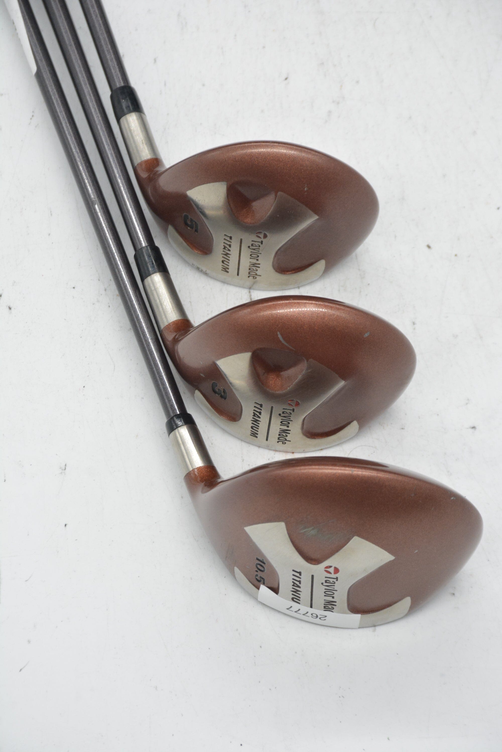 TaylorMade Titanium Bubble D, 3W, 5W Wood Set R Flex Golf Clubs GolfRoots 