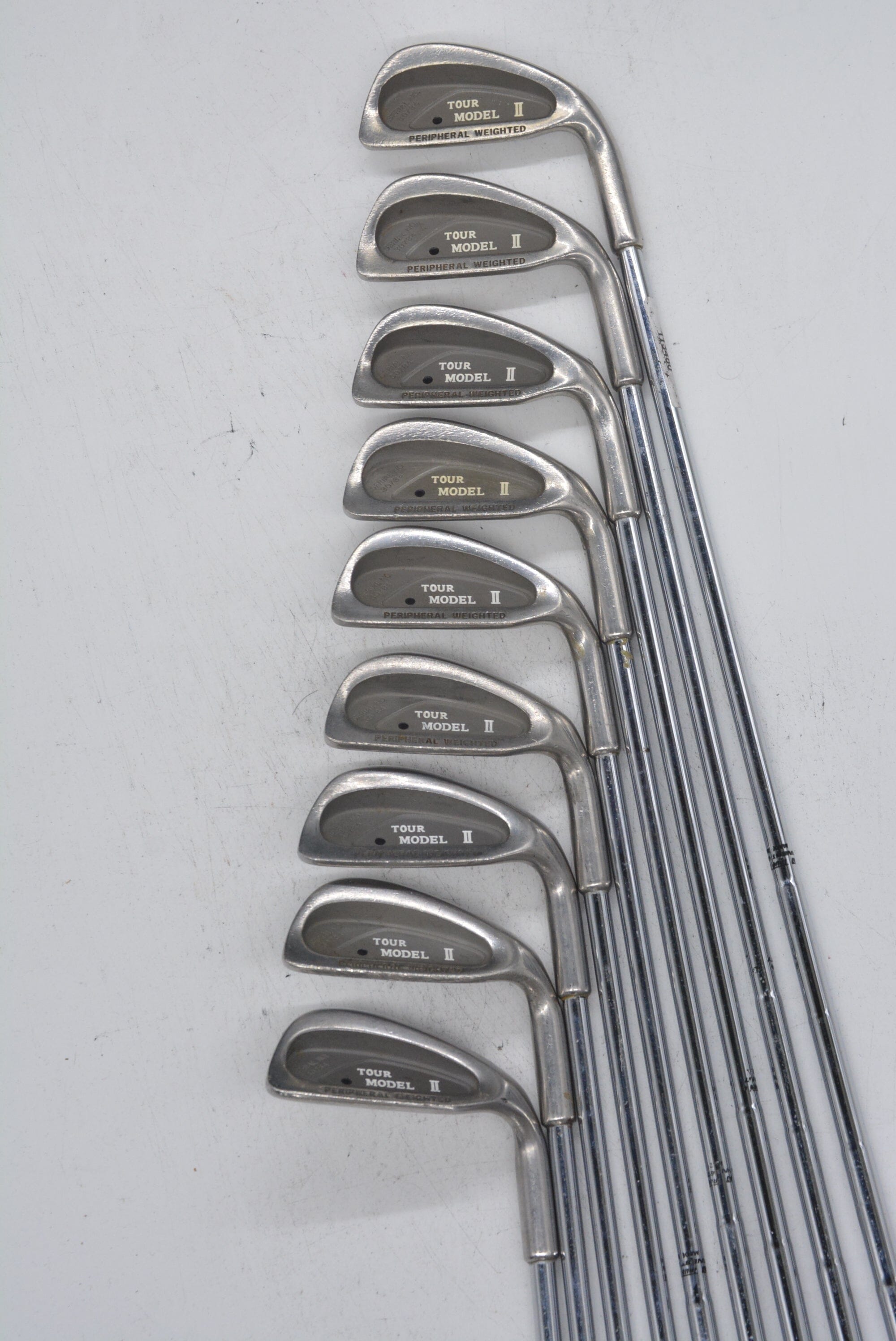 Tour Model II Peripheral Weighted 3-PW, SW Iron Set R Flex -0.5" Golf Clubs GolfRoots 