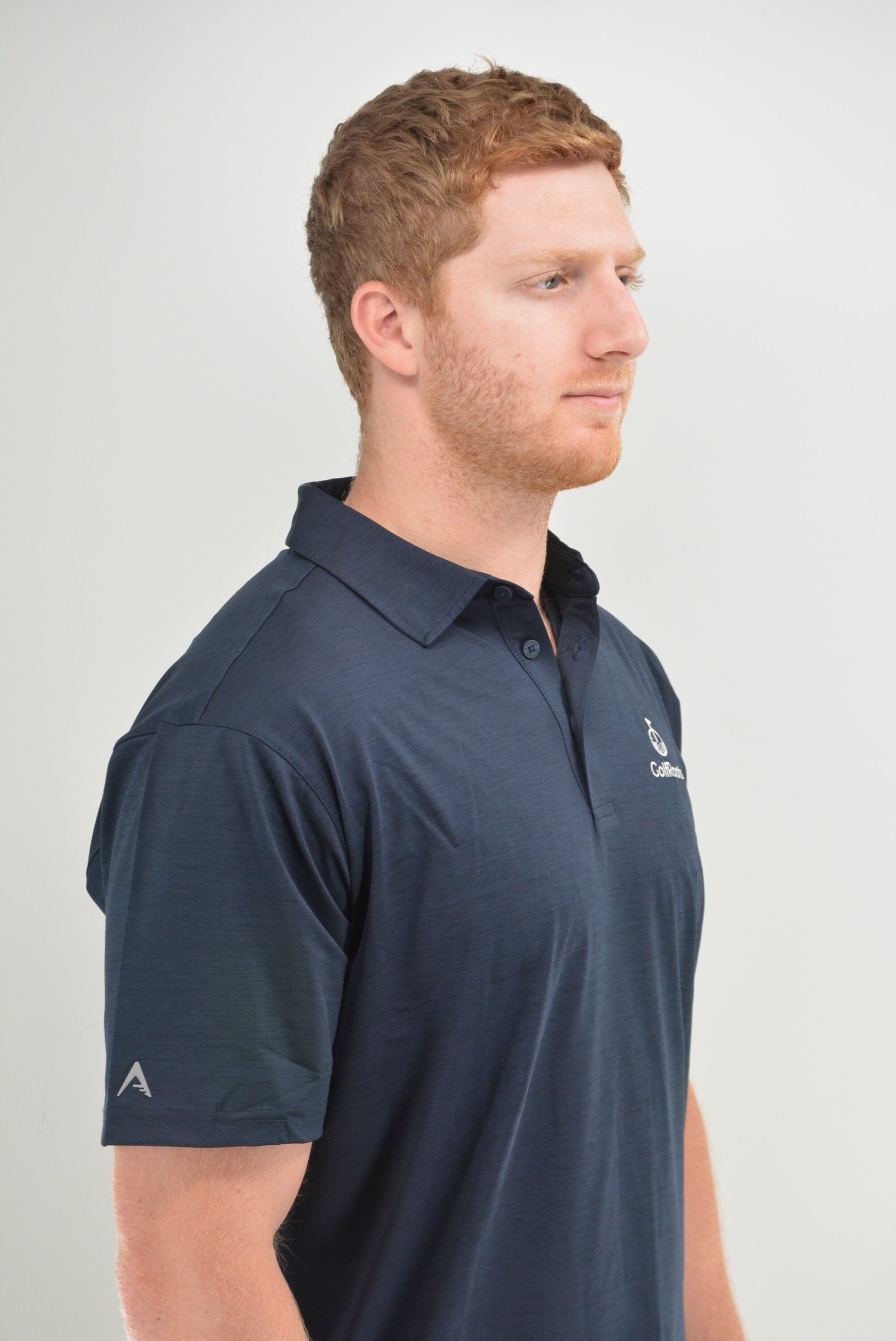 GolfRoots Navy Heathered Polo GolfRoots 