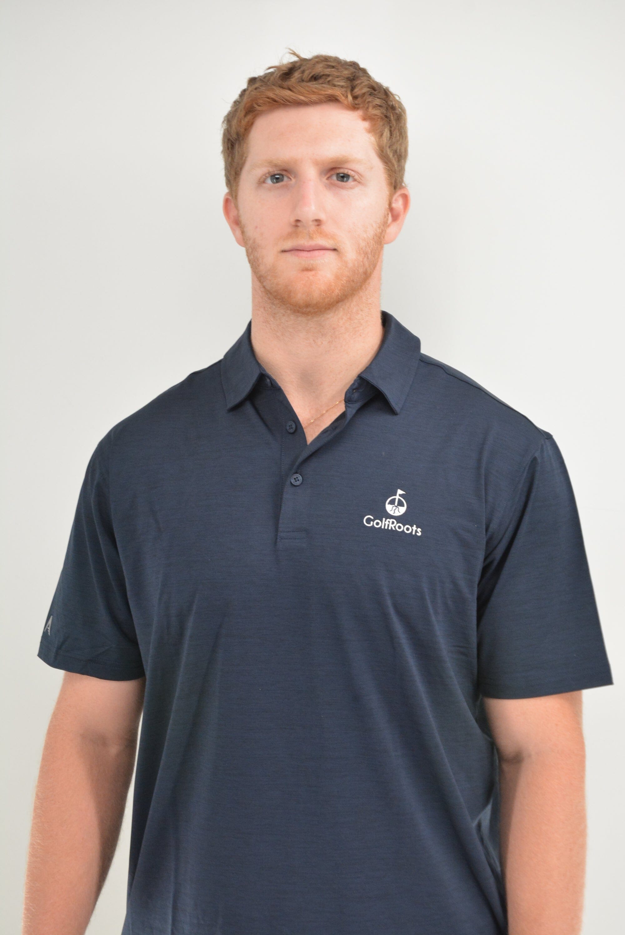 GolfRoots Navy Heathered Polo GolfRoots 