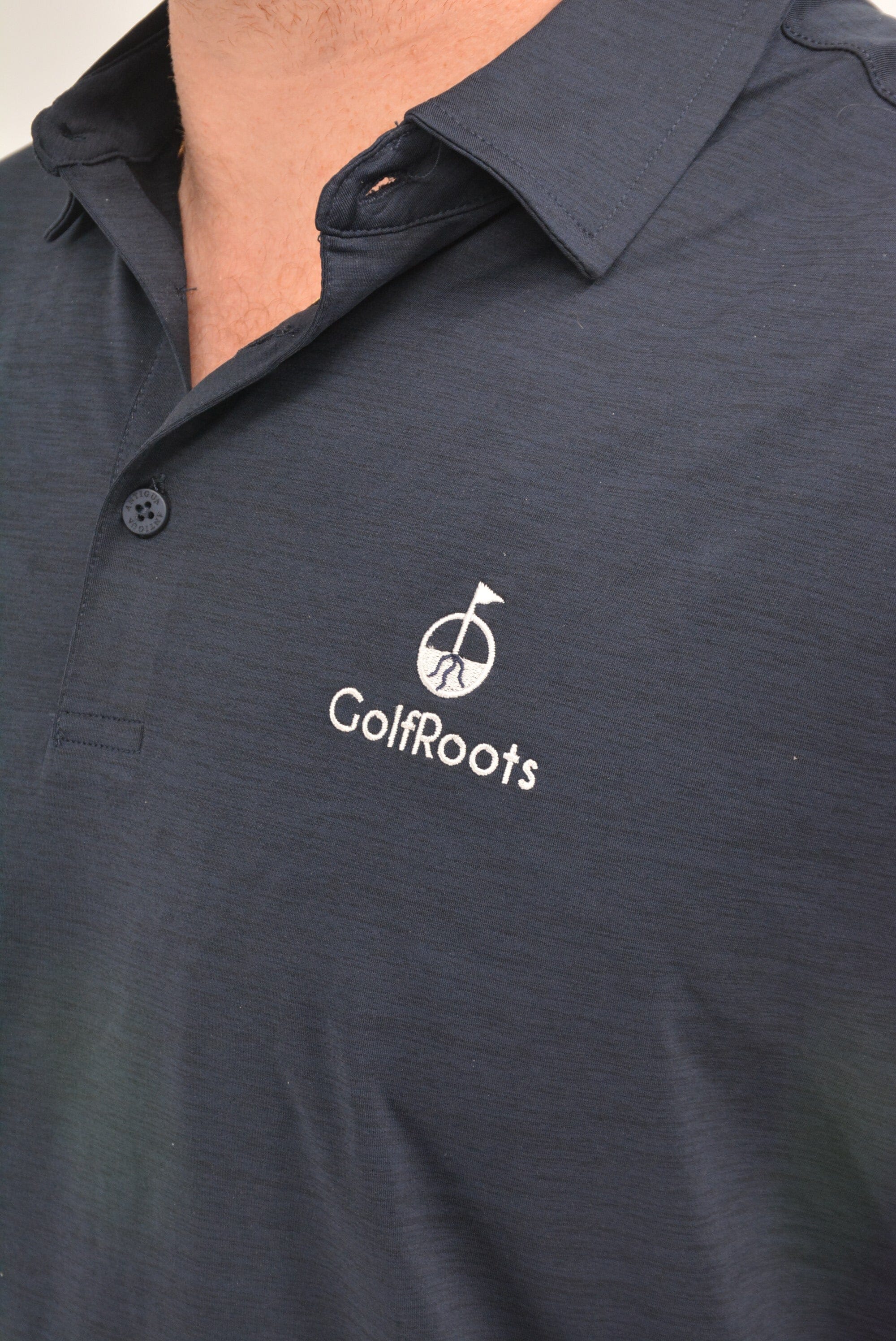 GolfRoots Navy Heathered Polo GolfRoots 