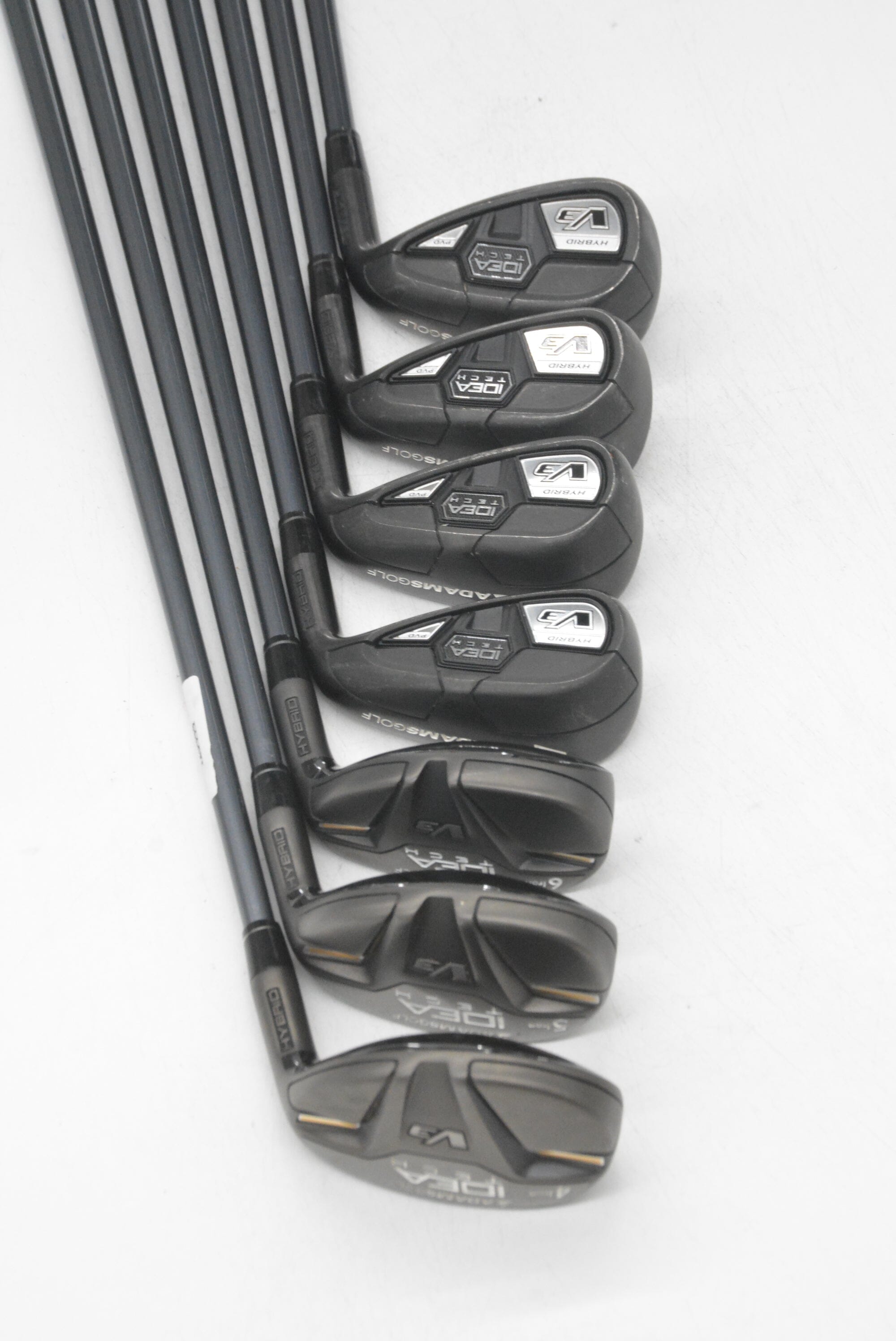 Adams Idea Tech V3 Hybrid 4-9, GW Iron Set R Flex +0.75" Golf Clubs GolfRoots 