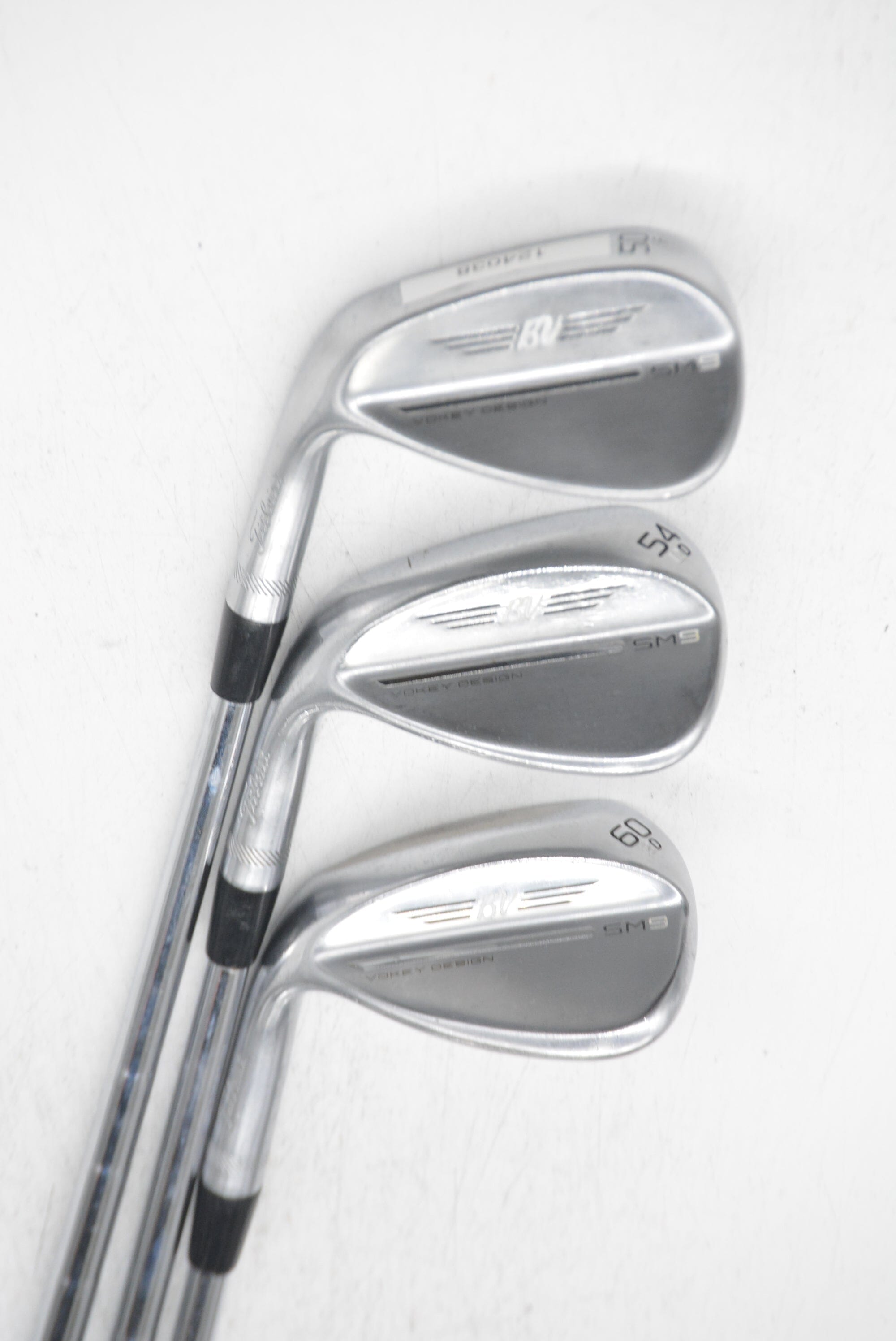 Lefty Titleist Vokey SM9 Tour Chrome 50, 54, 60 Degree Wedge Set S Flex Golf Clubs GolfRoots 