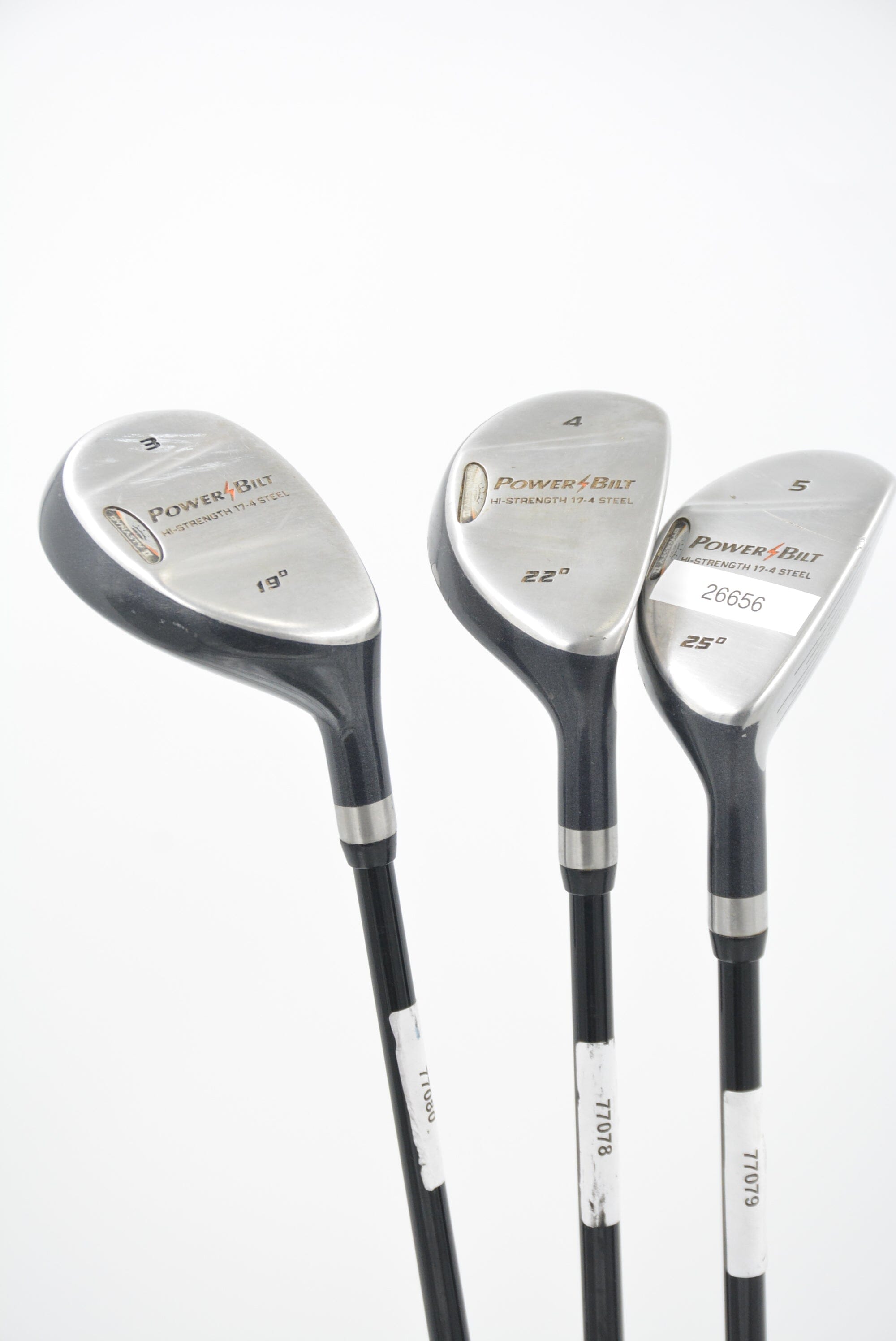 PowerBilt Dynasty II 3H, 4H, 5H Hybrid Set R Flex Golf Clubs GolfRoots 