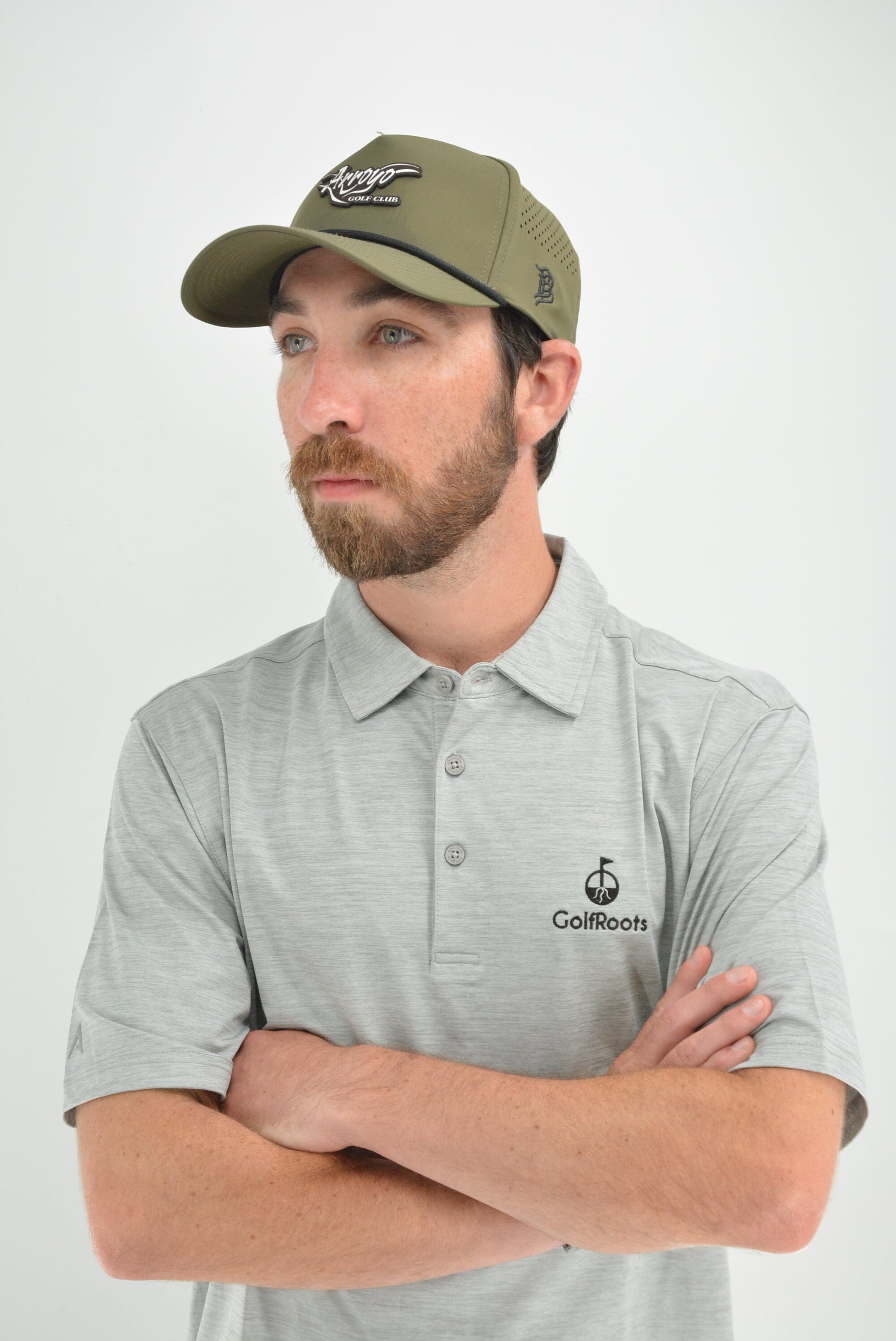 GolfRoots Gray Heathered Polo GolfRoots 