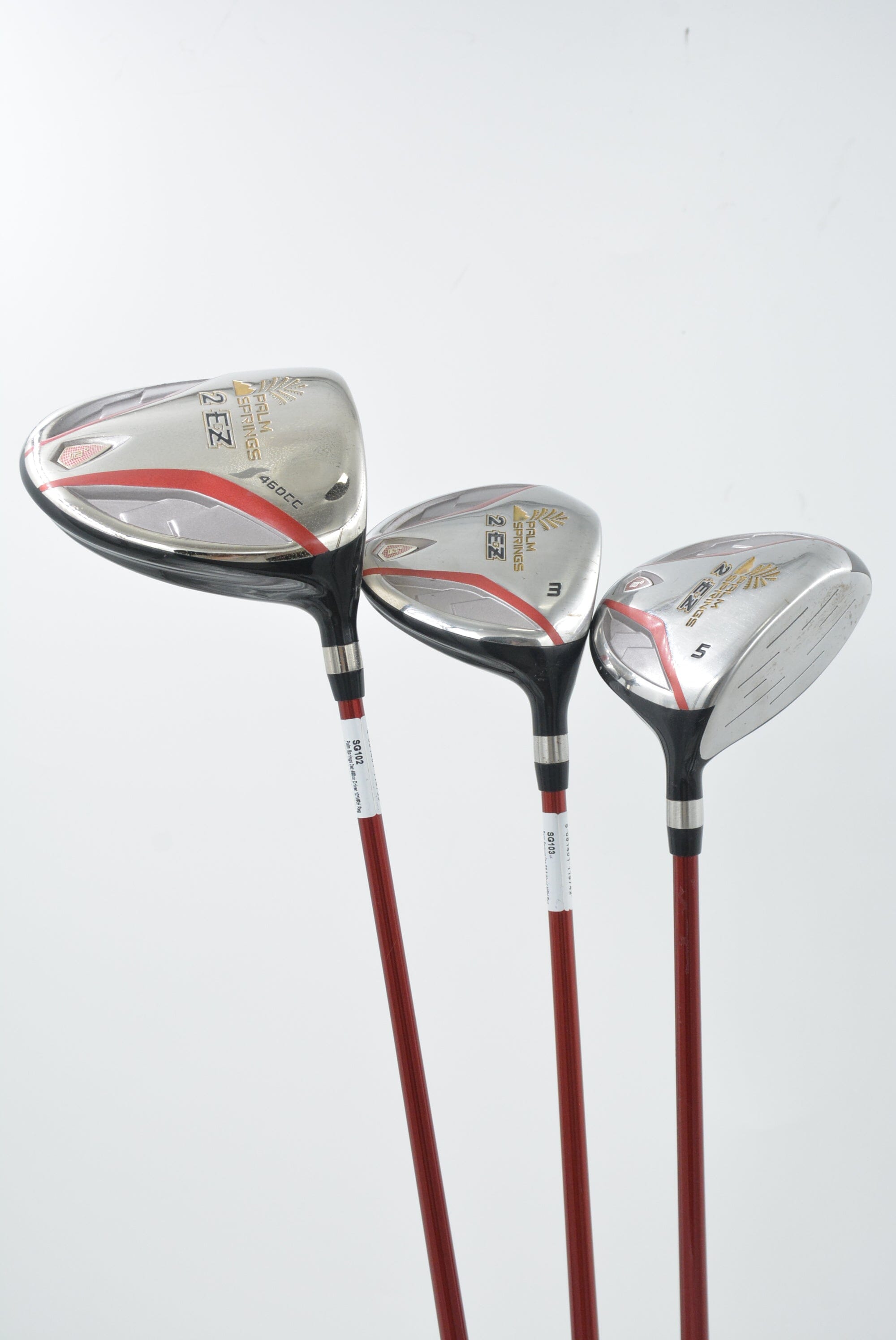 Palm Springs 2 EZ D, 3W, 5W Wood Set R Flex Golf Clubs GolfRoots 