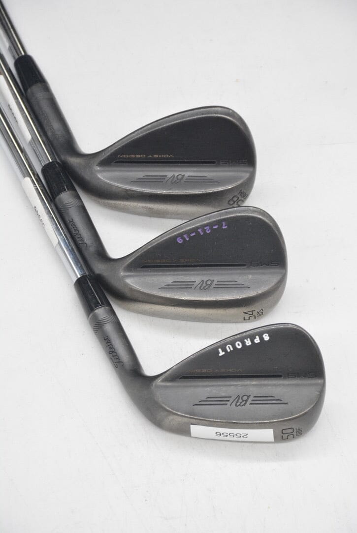 Titleist Vokey SM9 Jet Black 50, 54, 58 Degree Wedge Set Wedge Flex Golf Clubs GolfRoots 