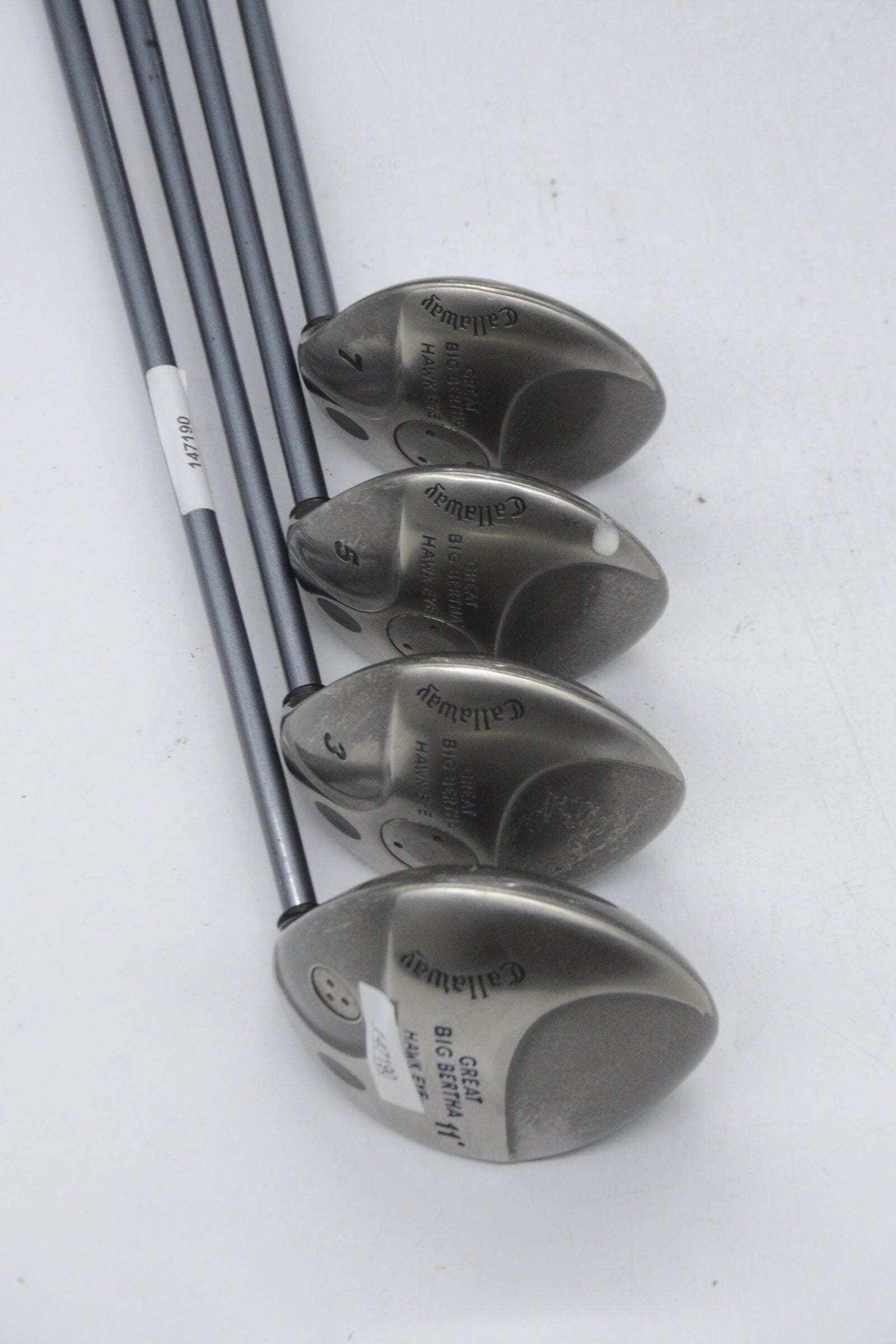 Callaway Great Big Bertha Hawk Eye D, 3W, 5W, 7W Wood Set R Flex Golf Clubs GolfRoots 