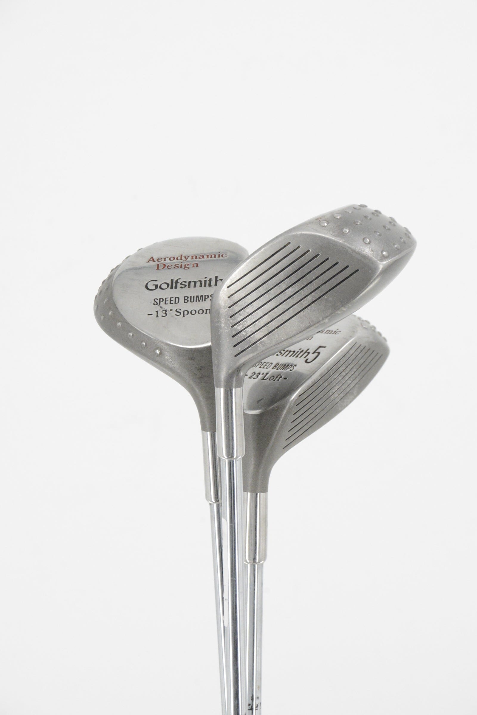 Golfsmith Speed Bumps D, 3W, 5W Wood Set S Flex Golf Clubs GolfRoots 