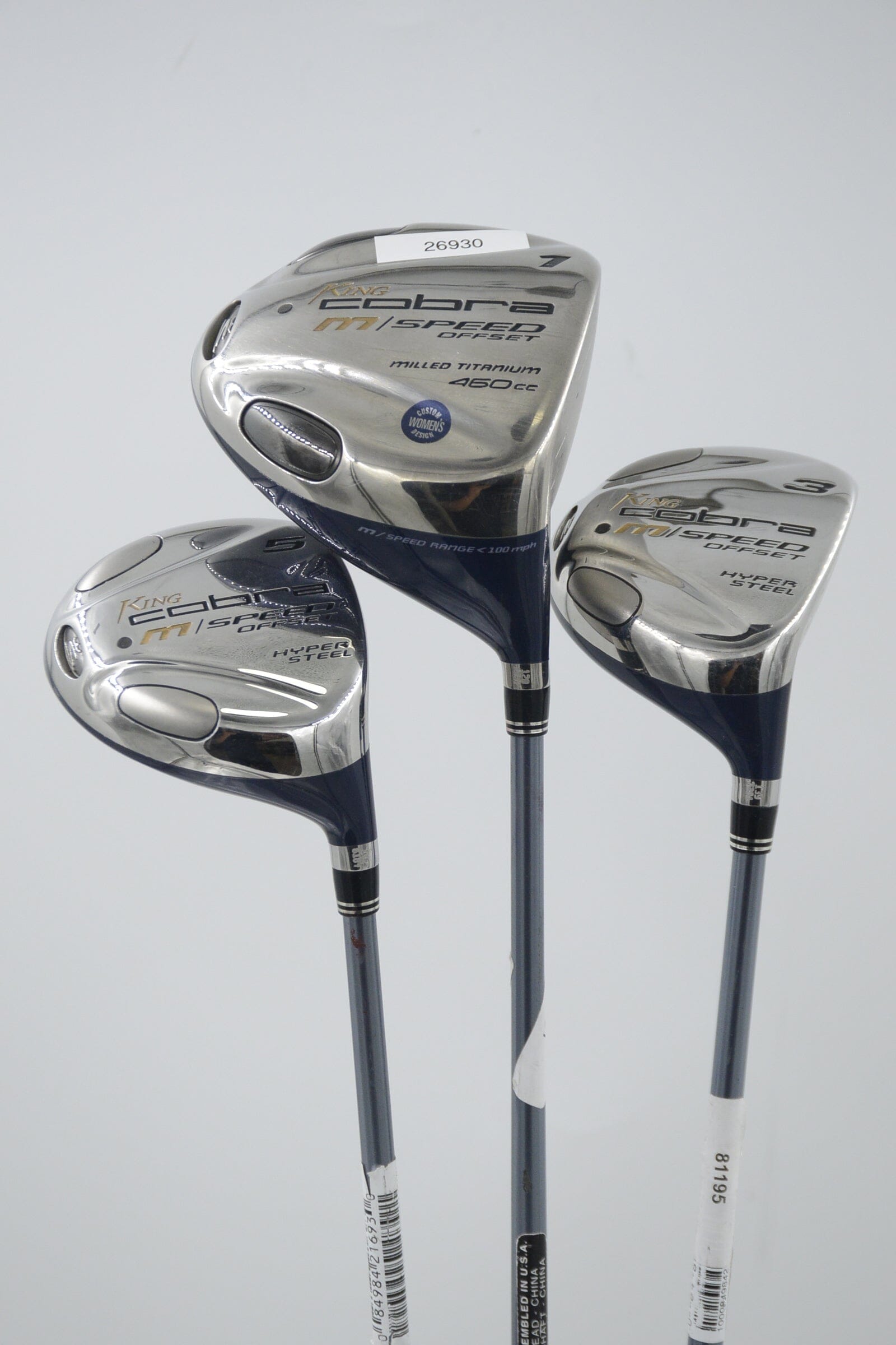 Cobra M Speed Offset D, 3W, 5W Wood Set SR Flex Golf Clubs GolfRoots 