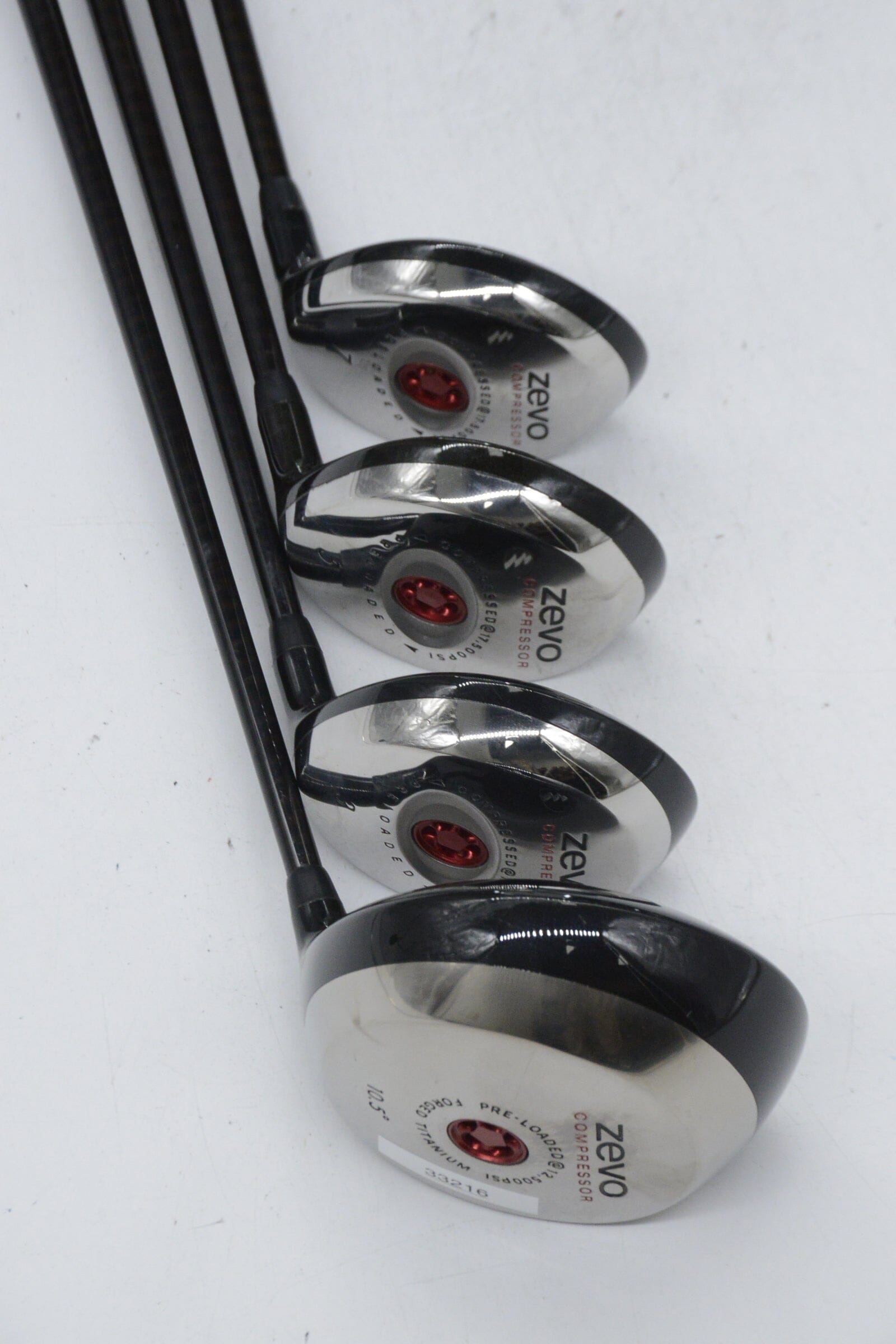 Zevo Compressor D, 3W, 5W, 7W Wood Set S Flex Golf Clubs GolfRoots 