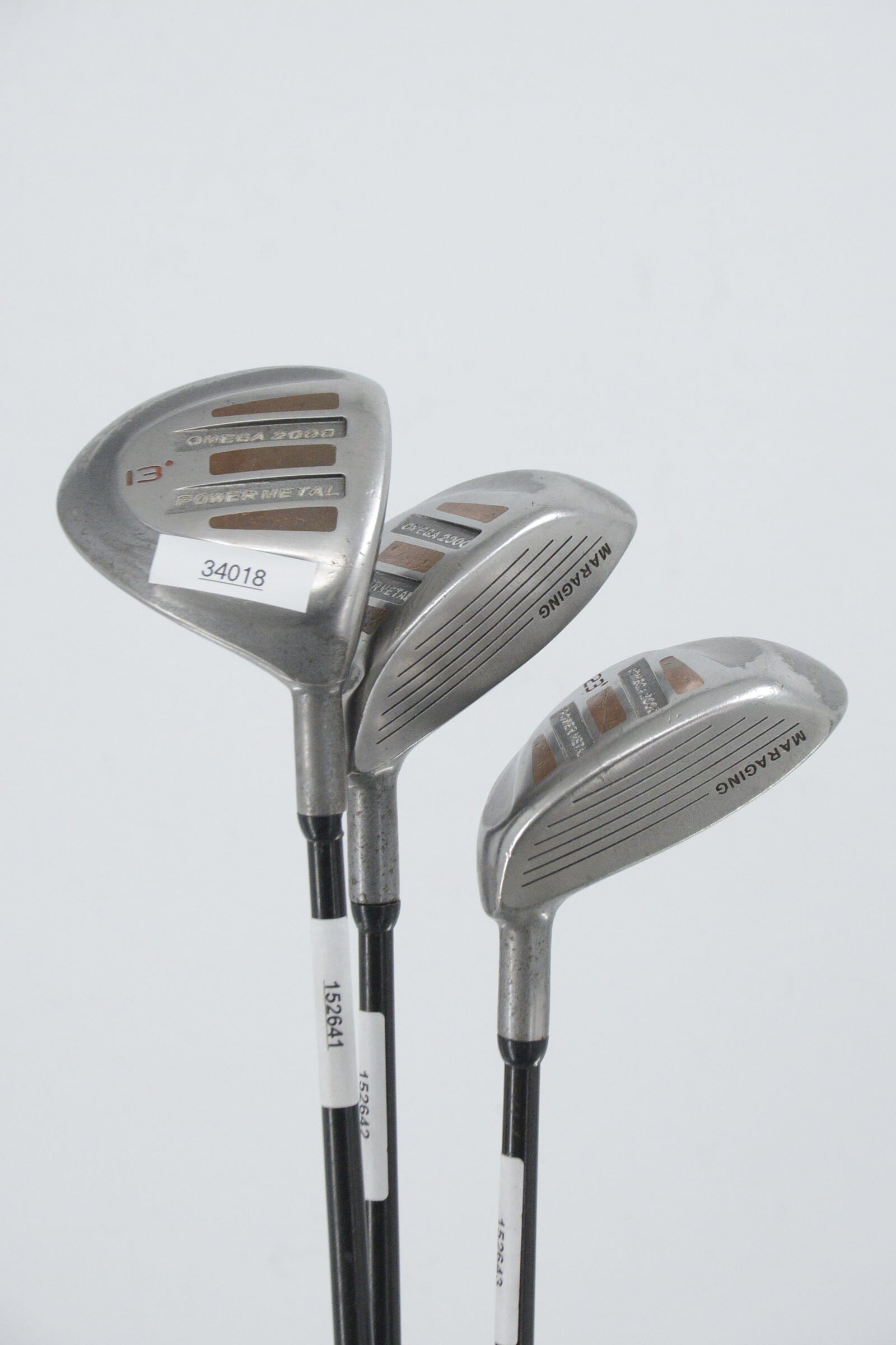 Omega 2000 Power Metal 3W, 5W, 7W Wood Set R Flex Golf Clubs GolfRoots 