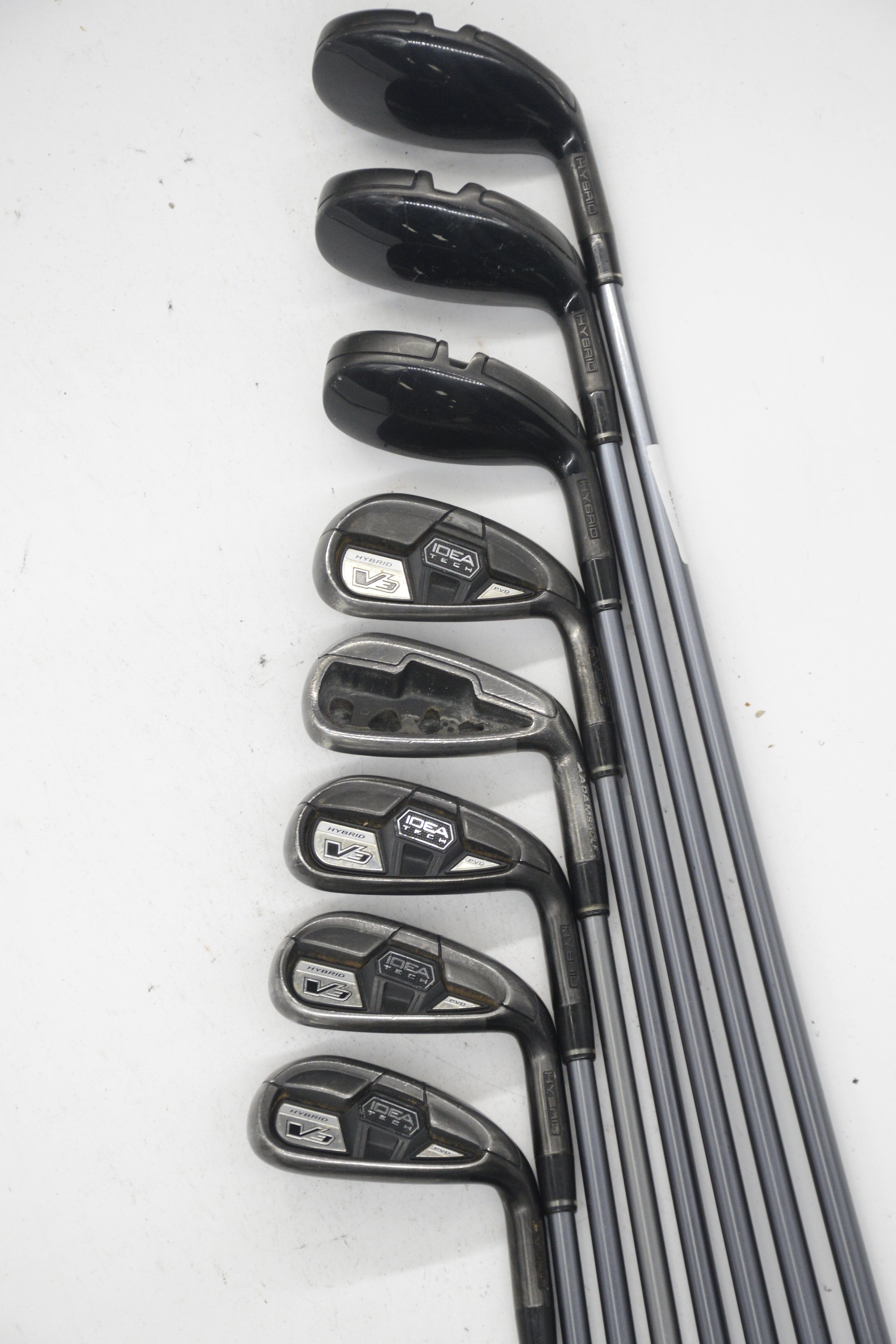 Adams Idea Tech V3 Hybrid 4-GW Iron Set R Flex -1.75" Golf Clubs GolfRoots 