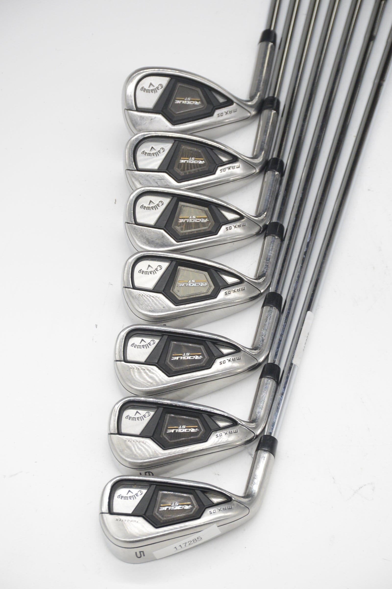 Lefty Callaway Rogue ST Max OS 5-PW, SW Iron Set R Flex -0.5" Golf Clubs GolfRoots 