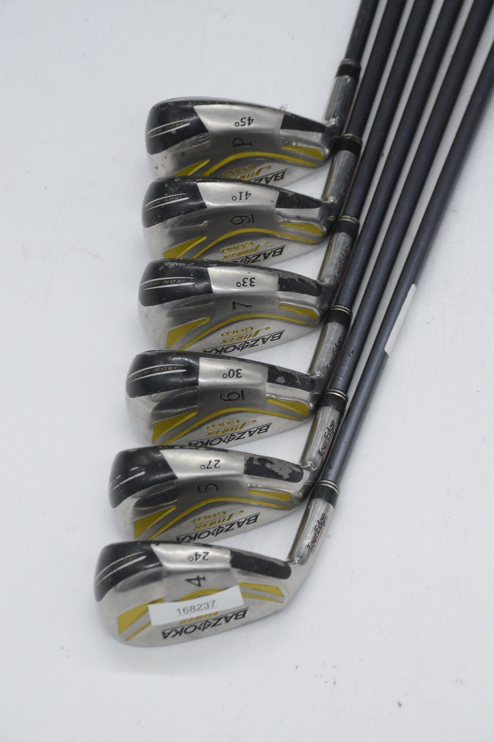 Lefty Tour Edge Bazooka JMAX Gold 4-7, 9-PW Iron Set R Flex -0.25" Golf Clubs GolfRoots 