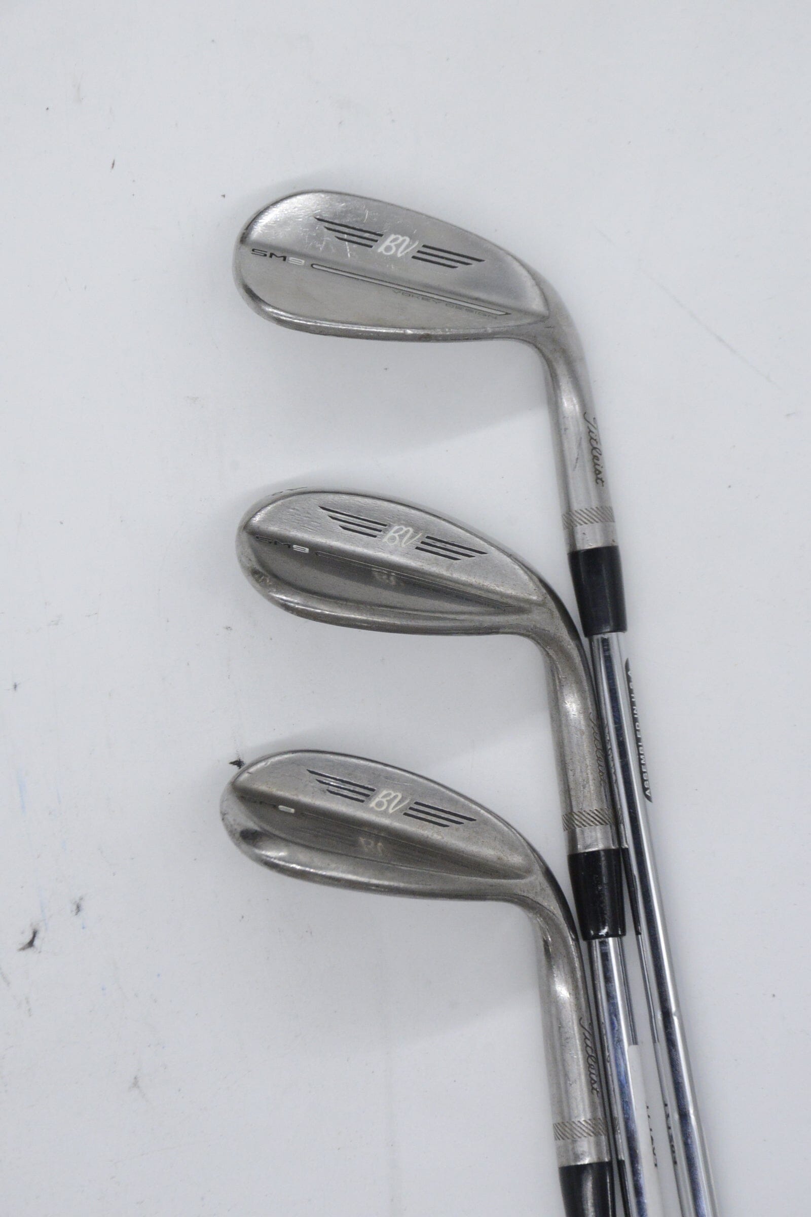 Titleist Vokey SM9 Brushed Steel 50, 54, 60 Degree Wedge Set S Flex Golf Clubs GolfRoots 