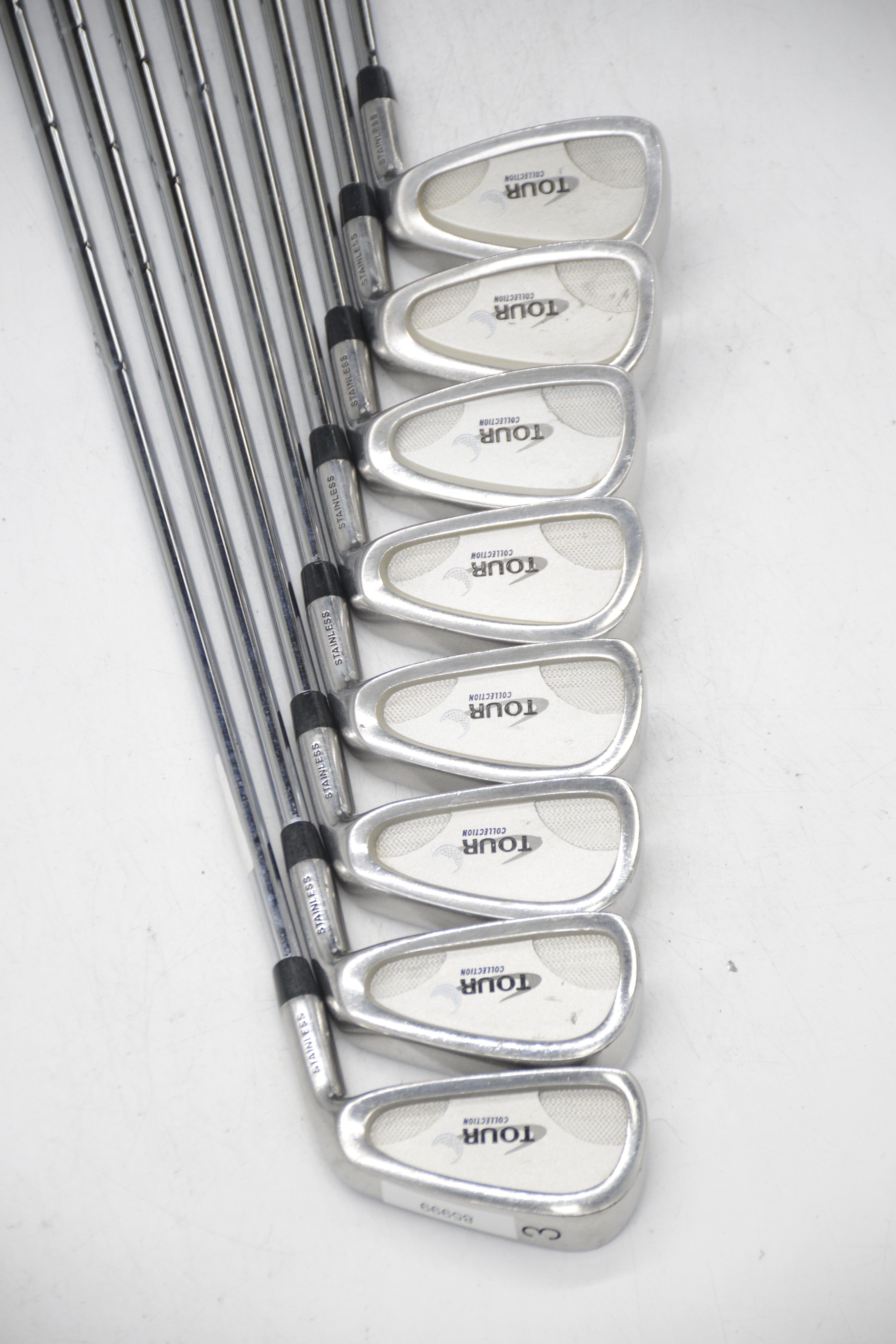 Tour Collection Stainless 3-PW Iron Set R Flex Std Length Golf Clubs GolfRoots 