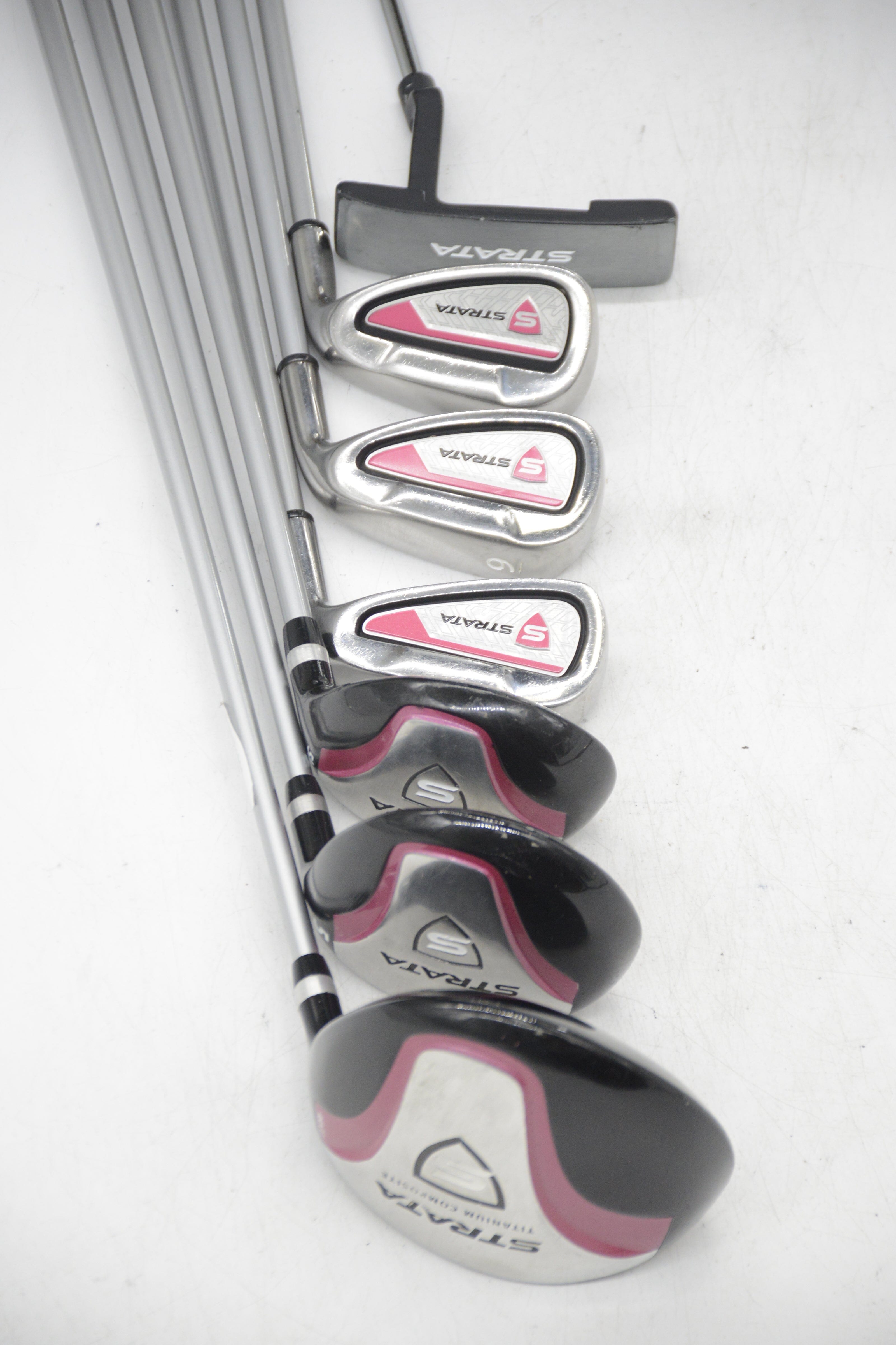 Women's Strata Pink Mixed Full Set W Flex Std Length Golf Clubs GolfRoots 