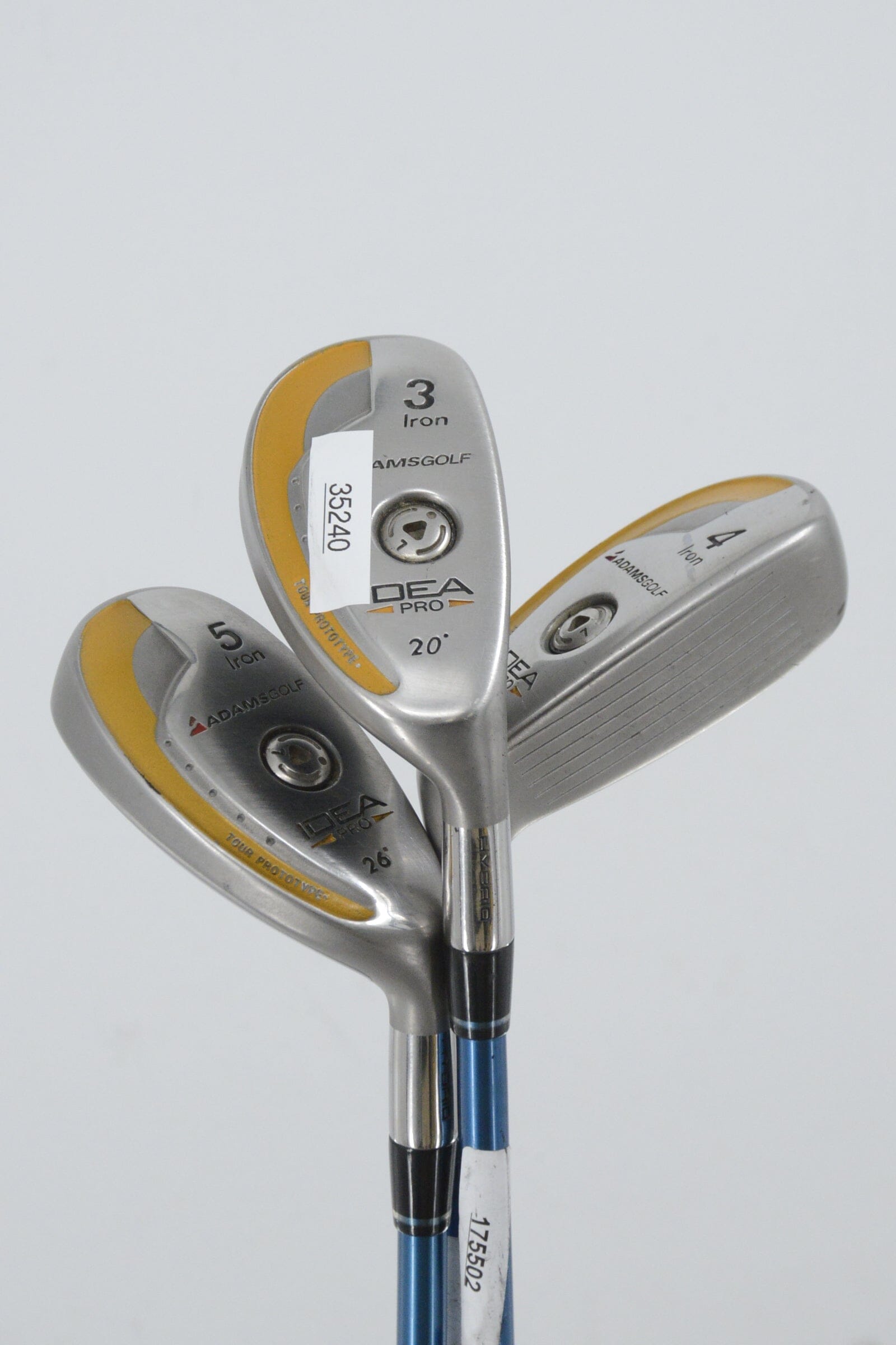 Adams Idea Pro Tour Prototype 3H, 4H, 5H Hybrid Set S Flex Golf Clubs GolfRoots 